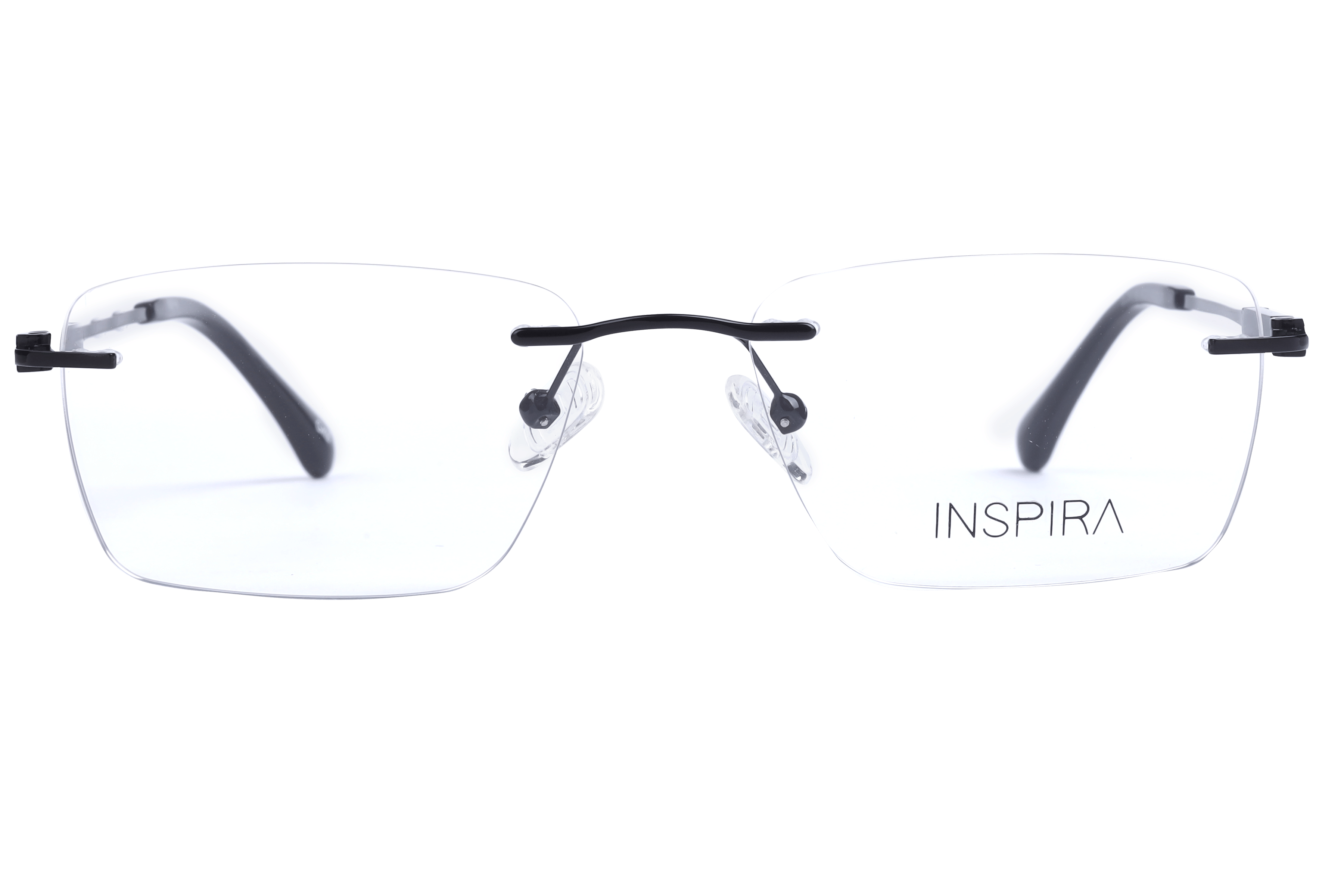 Inspira OLD9818M Frame Black Unisex RimLess Metal Frame — Black frame — view 2
