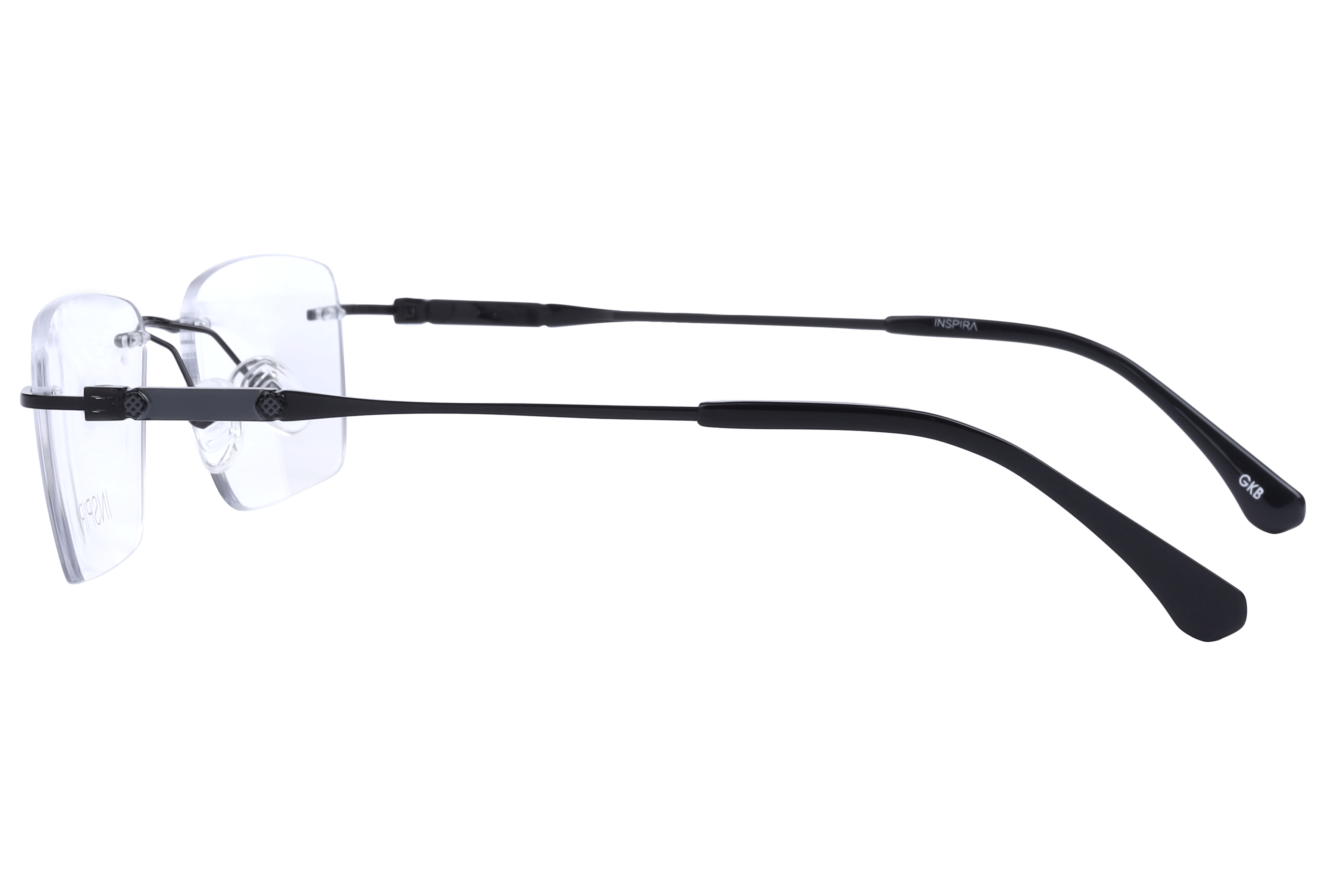 Inspira OLD9818M Frame Black Unisex RimLess Metal Frame — Black frame — view 3