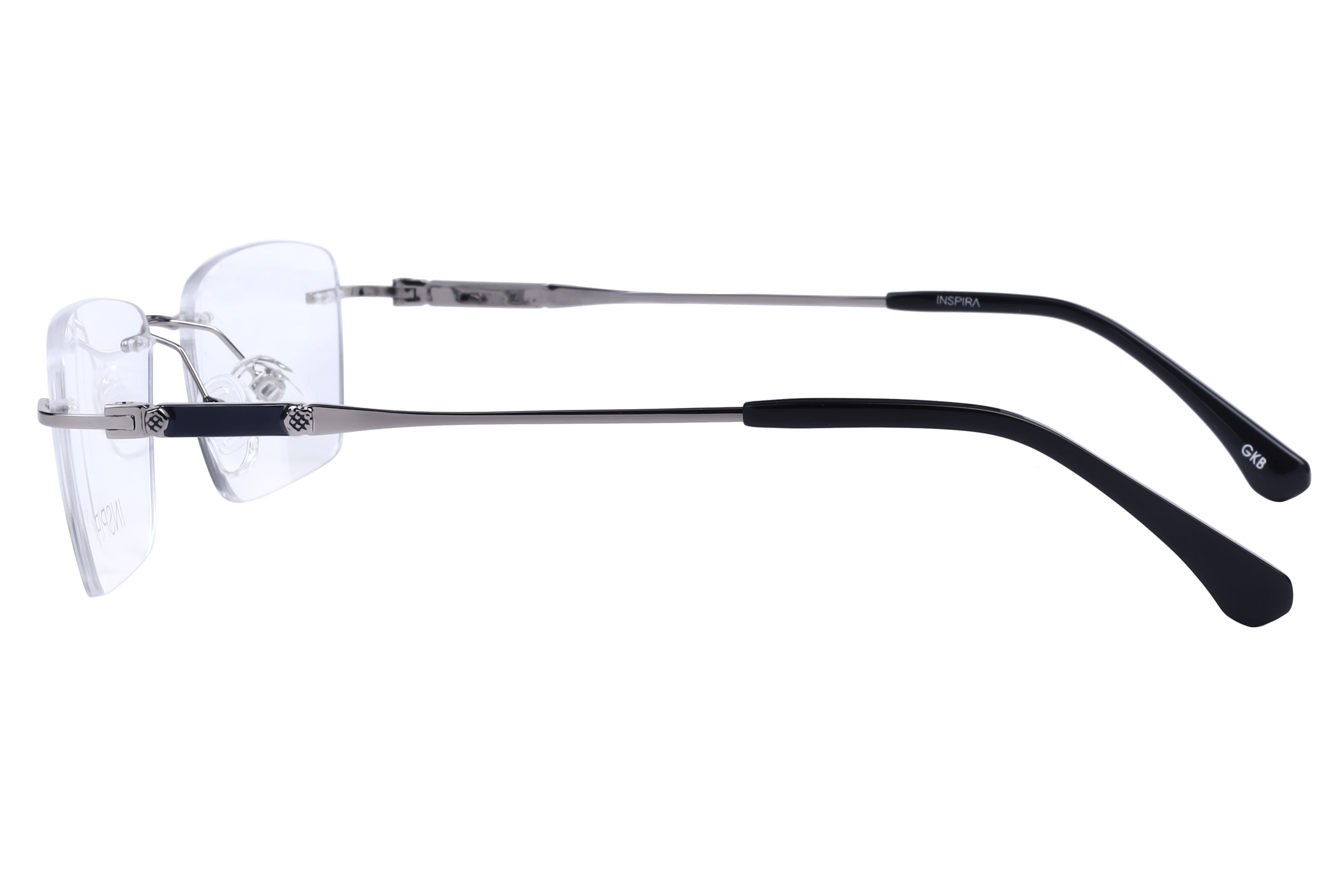 Inspira OLD9818M Frame Gun Metal Unisex RimLess Metal Frame — Gun Metal frame — view 3