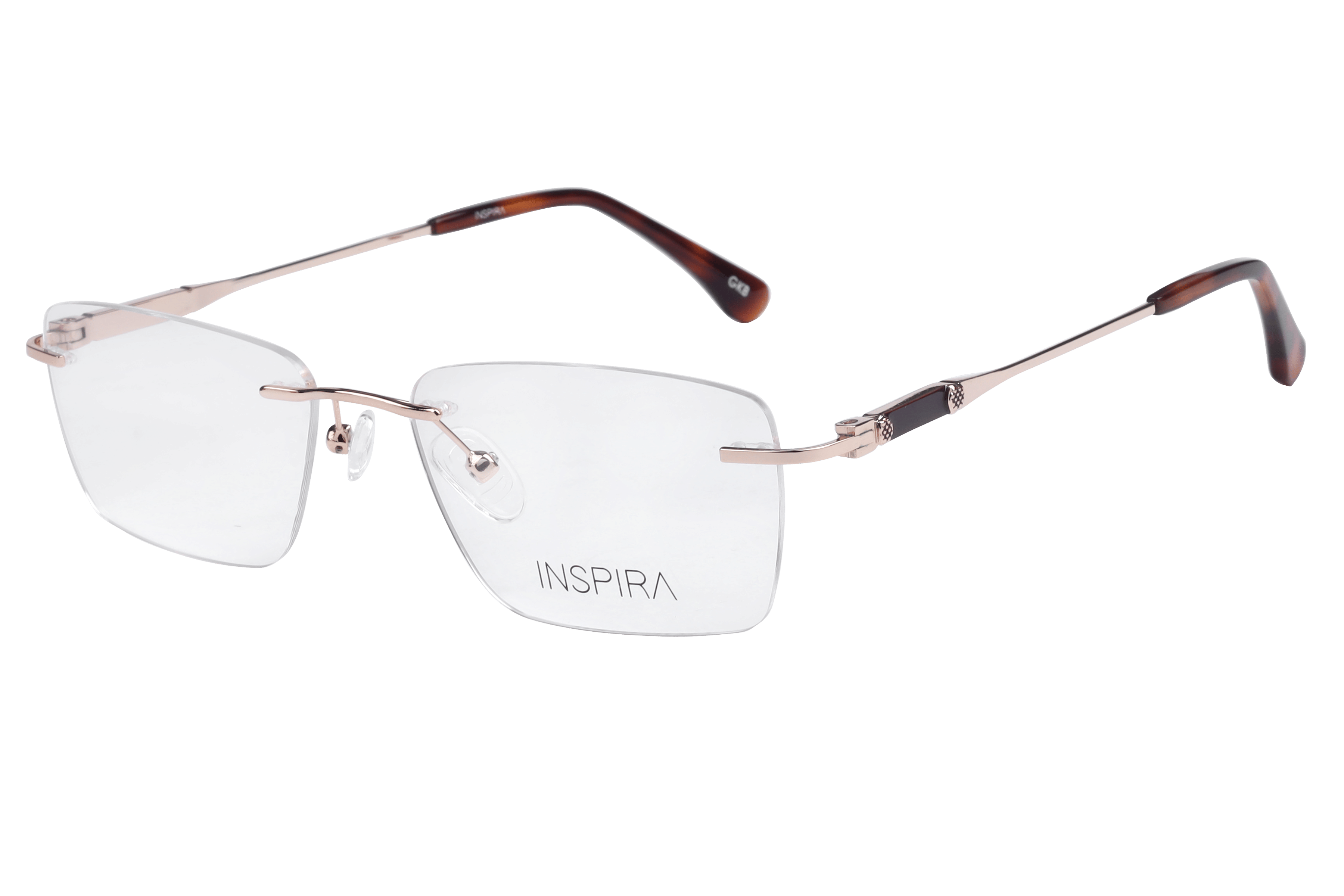 Inspira OLD9818M Frame Gold Unisex RimLess Metal — Gold frame