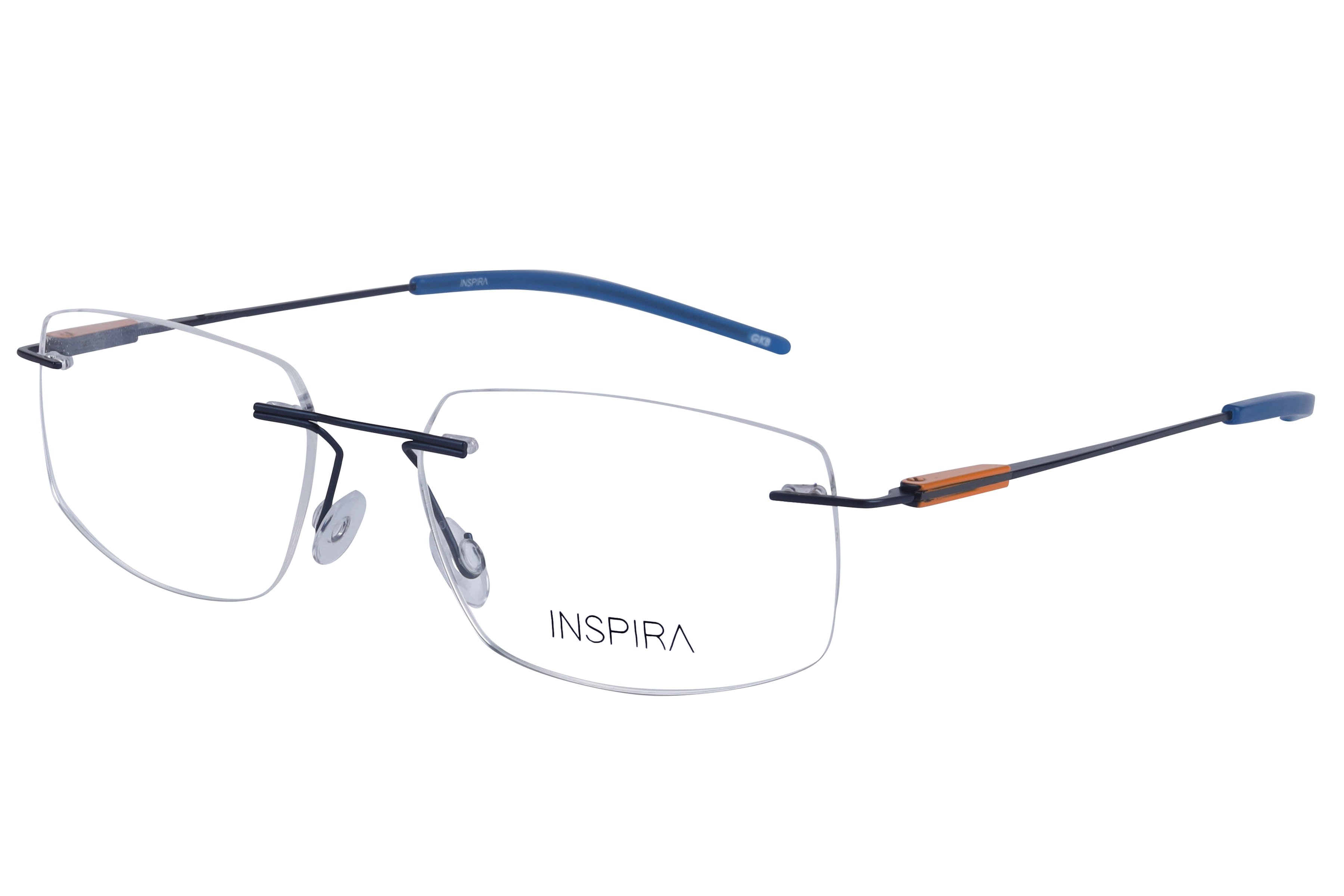 Inspira 40188-FW Frame Blue Unisex RimLess Metal Frame — Blue frame — view 1