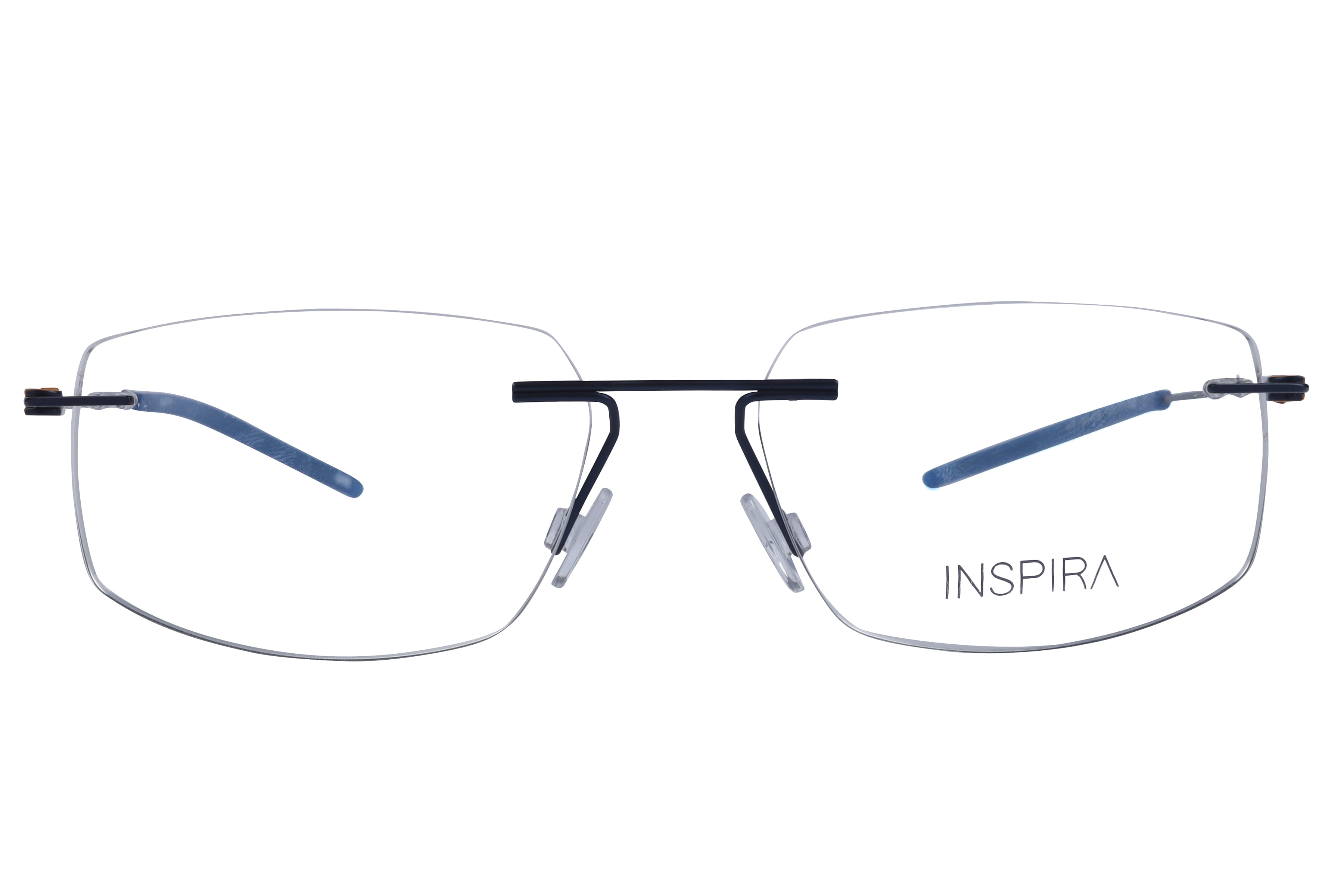 Inspira 40188-FW Frame Blue Unisex RimLess Metal — Blue frame