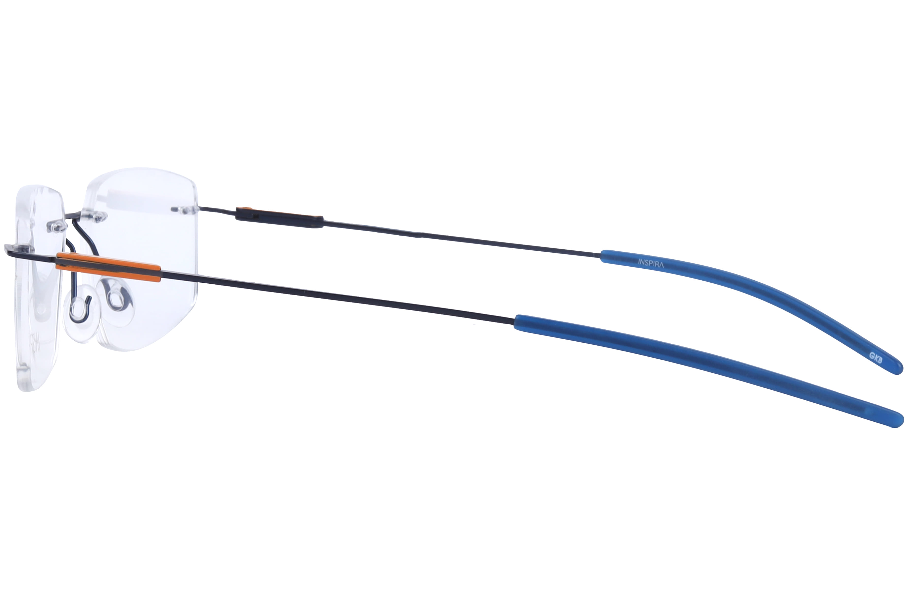 Inspira 40188-FW Frame Blue Unisex RimLess Metal Frame — Blue frame — view 3