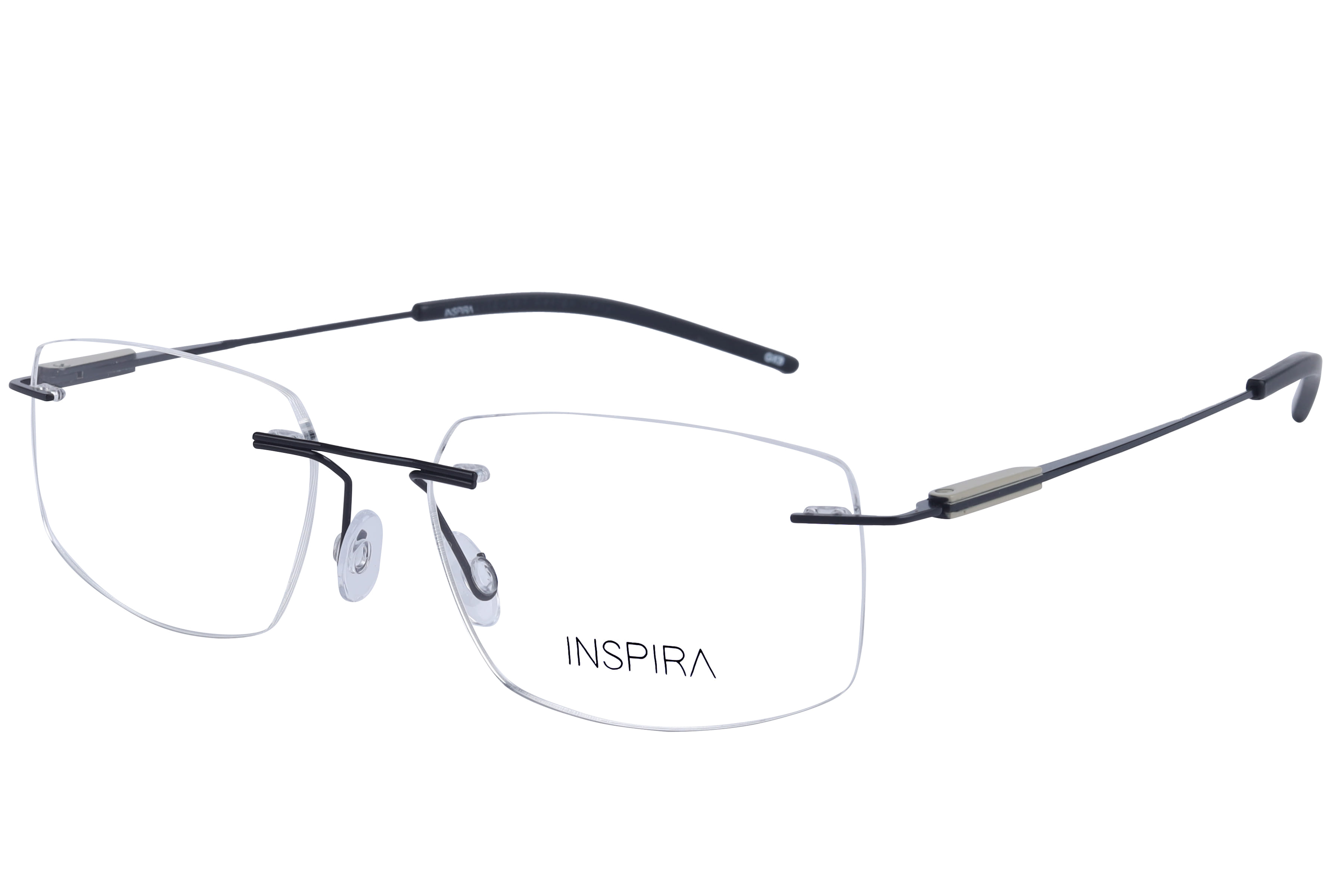 Inspira 40188-FW Frame Black Unisex RimLess Metal Frame — Black frame — view 1