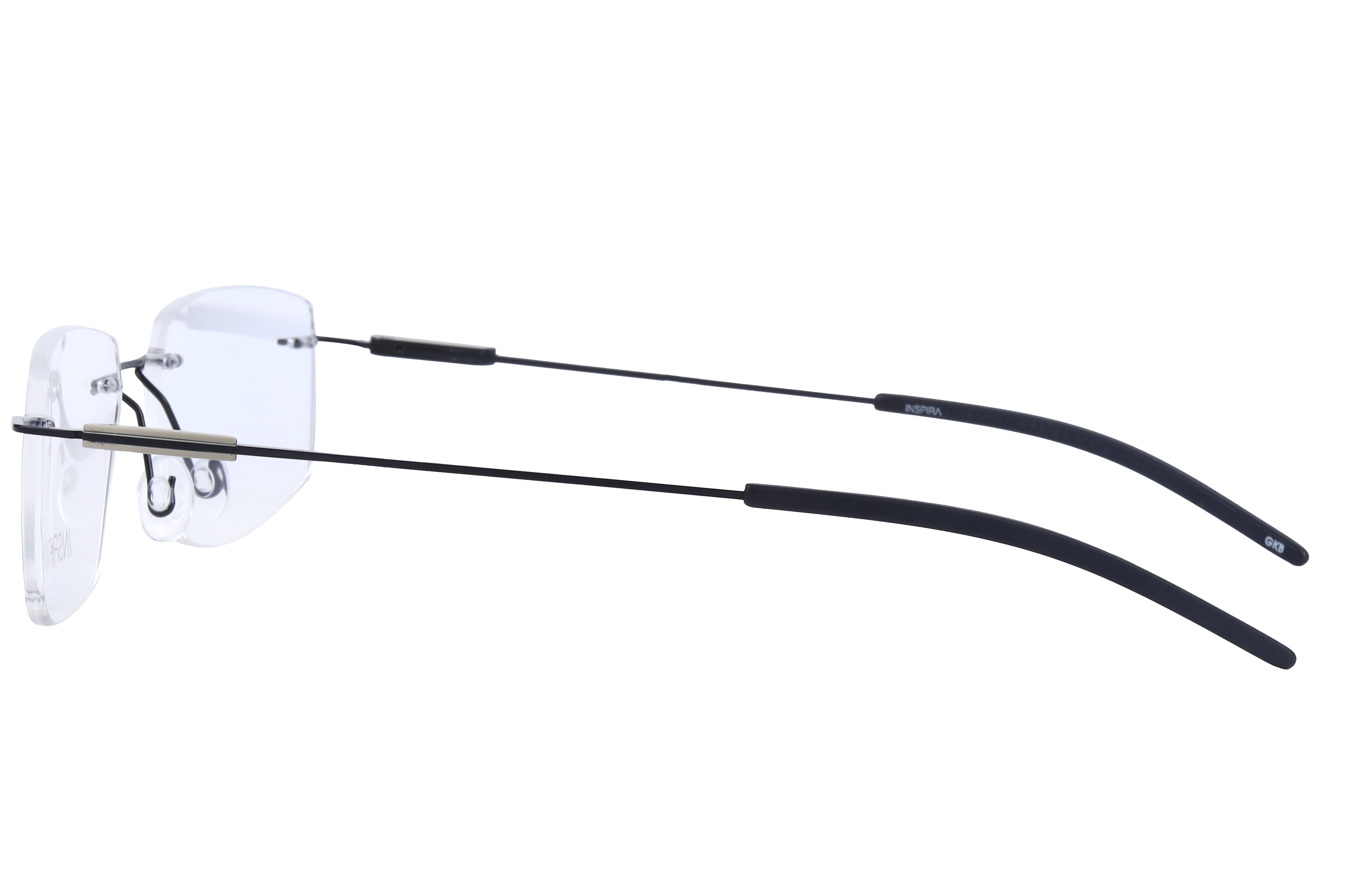 Inspira 40188-FW Frame Black Unisex RimLess Metal Frame — Black frame — view 3