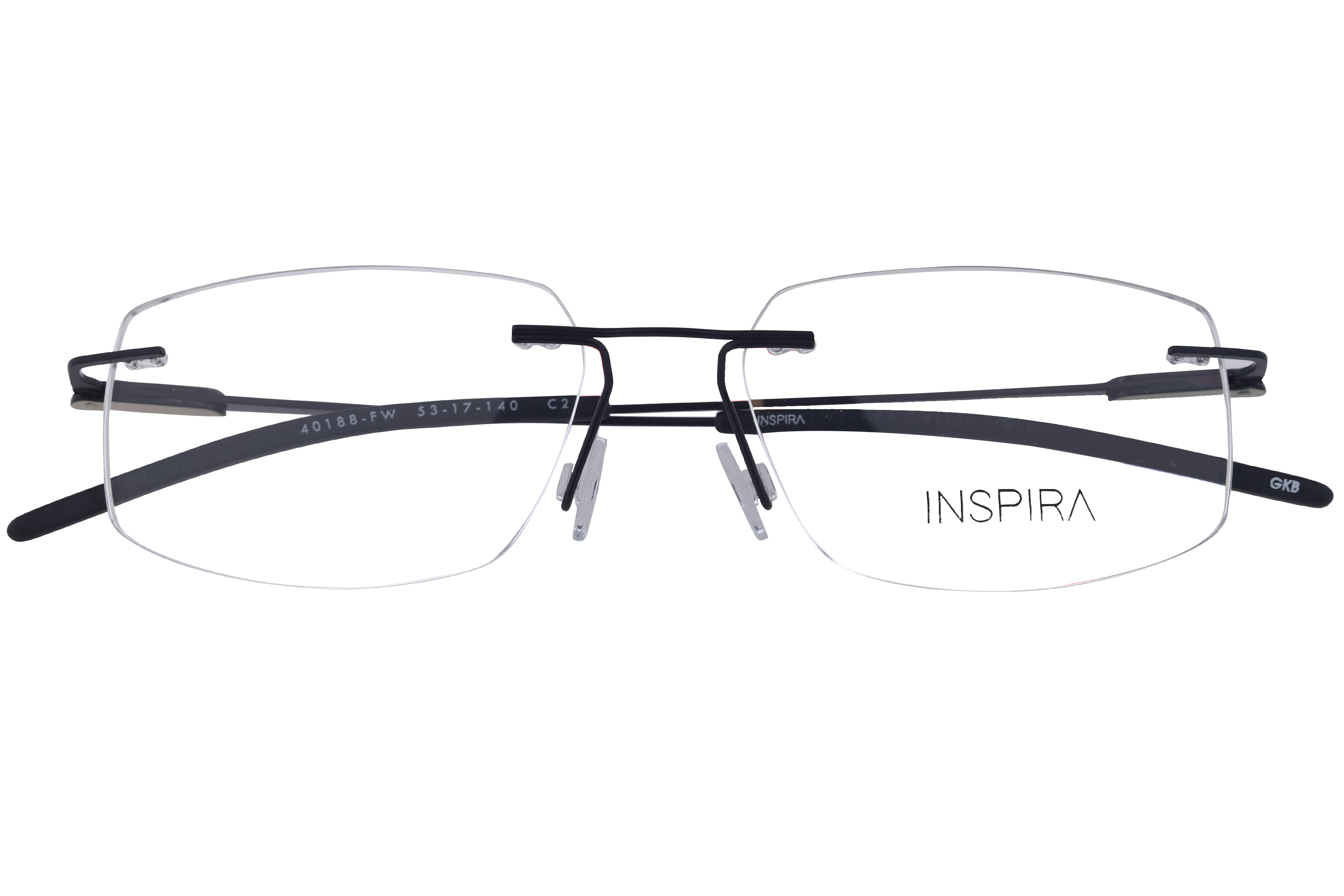 Inspira 40188-FW Frame Black Unisex RimLess Metal Frame — Black frame — view 4