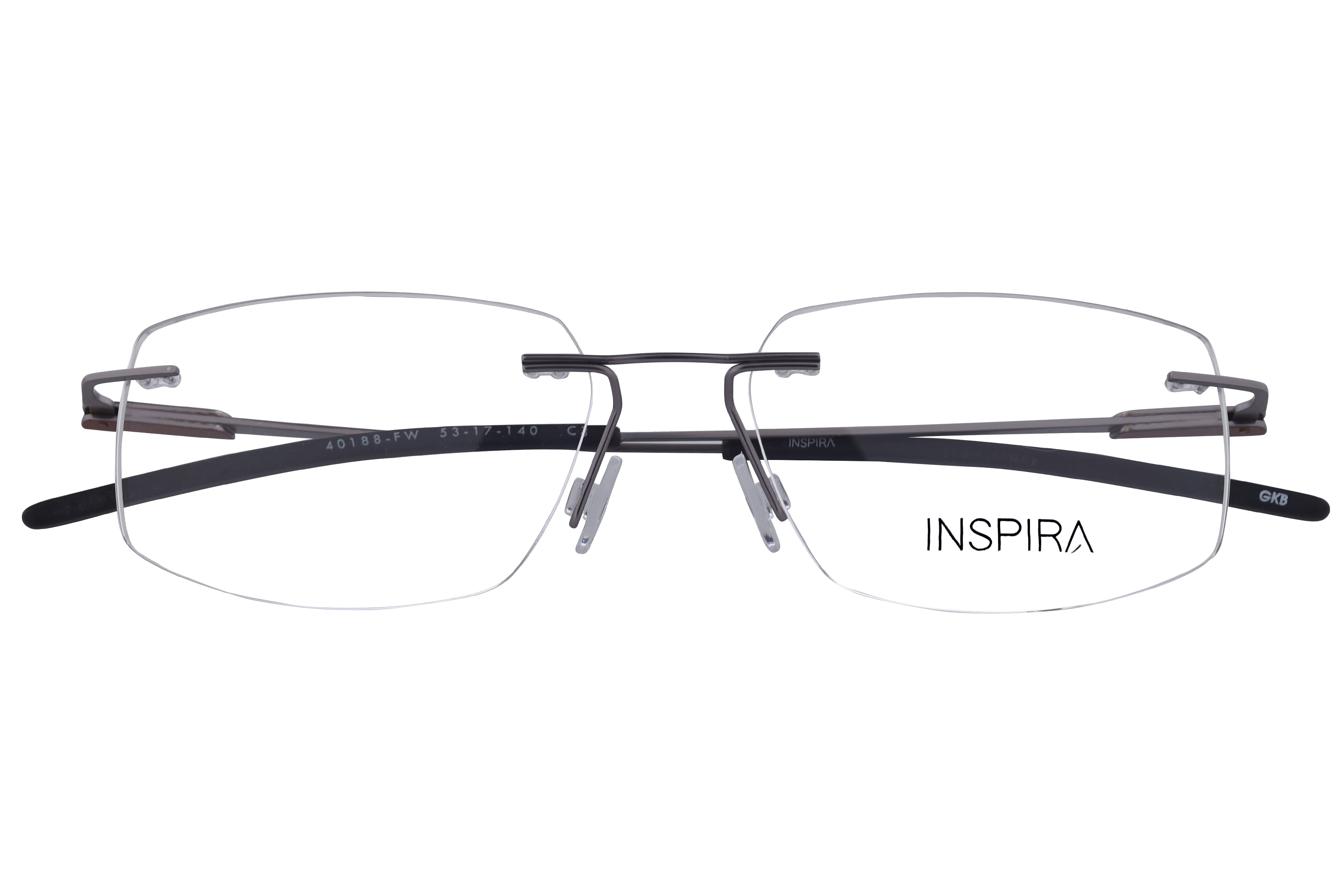 Inspira 40188-FW Frame Silver Unisex RimLess Metal Frame — Silver frame — view 4