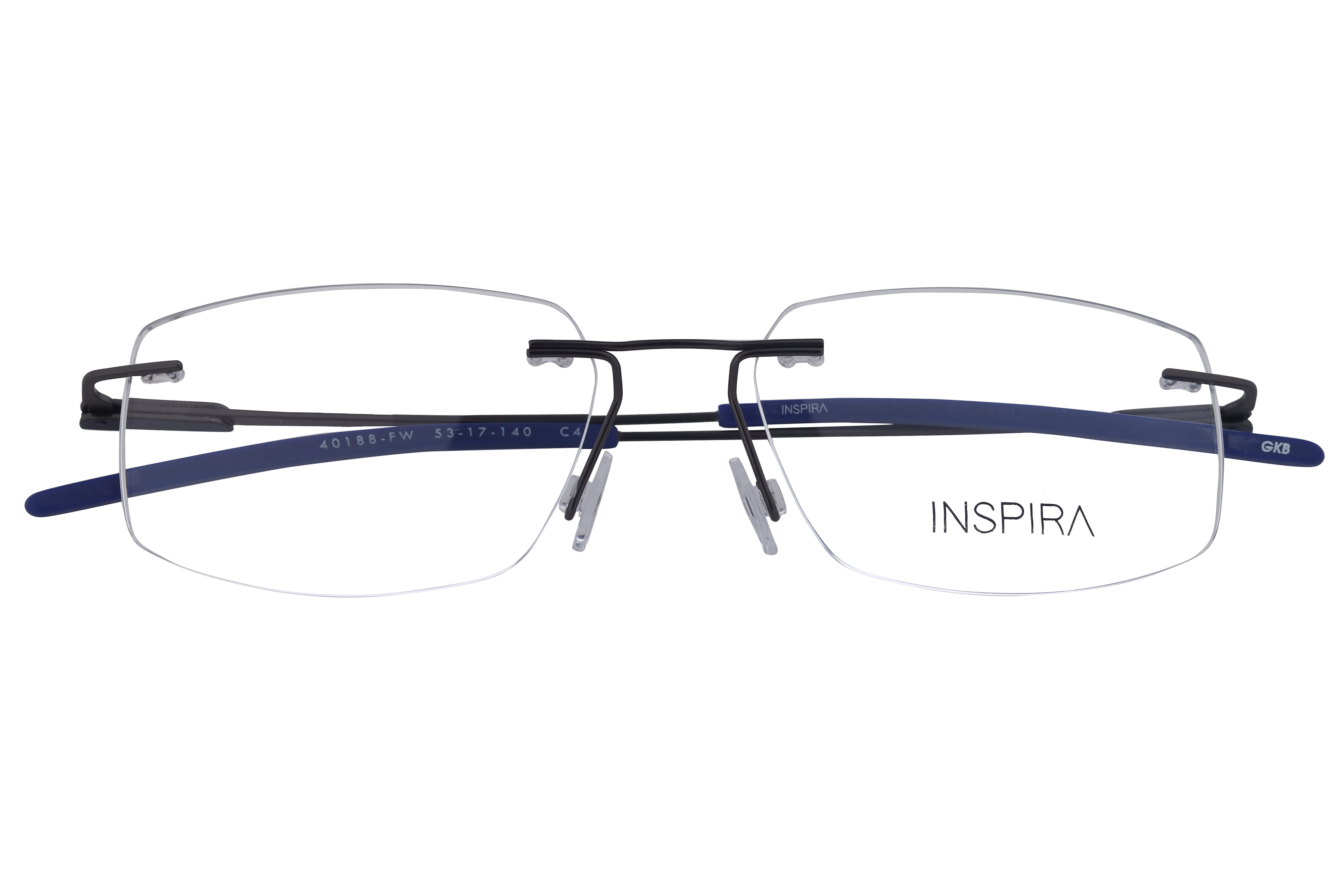 Inspira 40188-FW Frame Gun Metal Unisex RimLess Metal Frame — Gun Metal frame — view 4