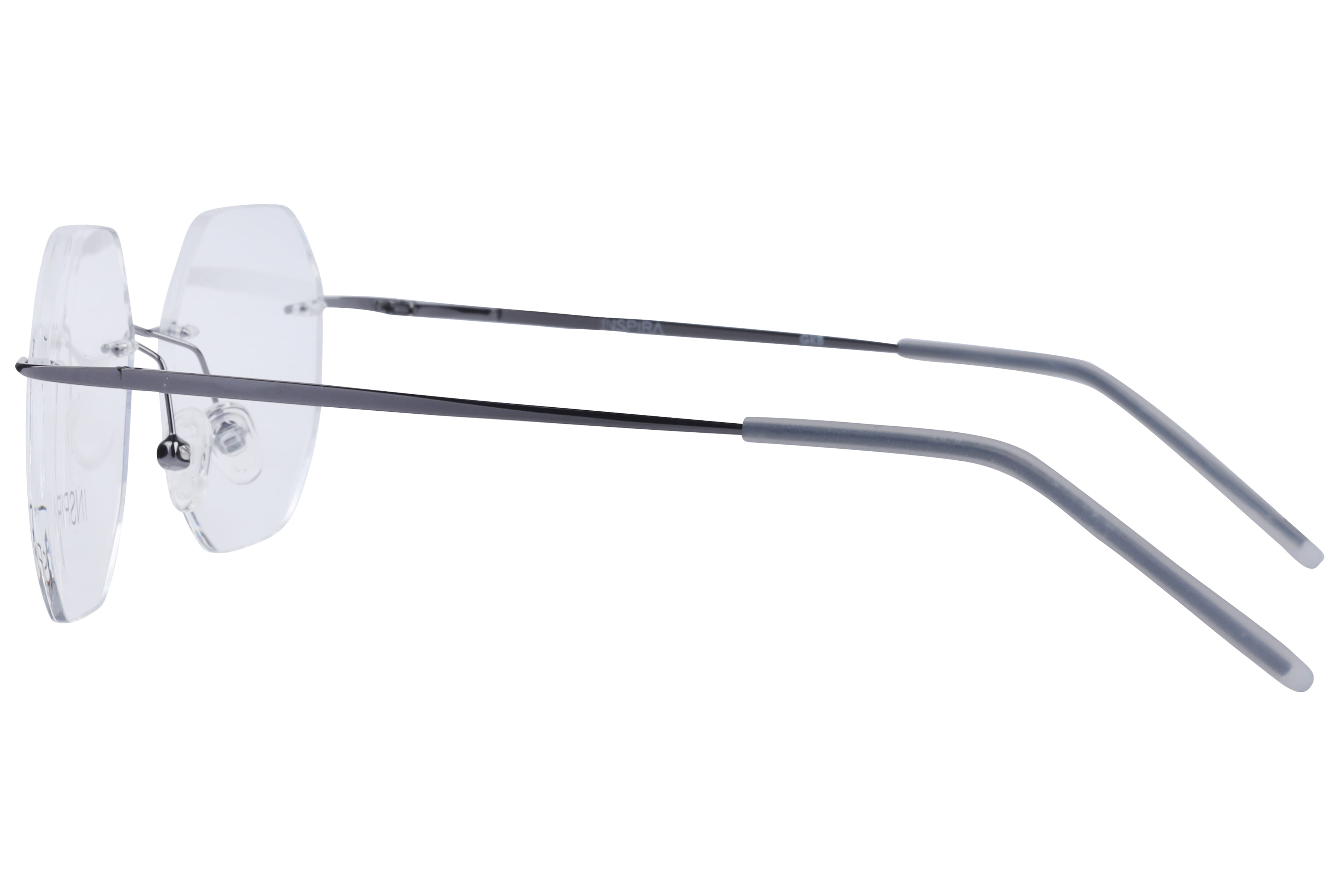 Inspira 15001 Frame Gun Metal Unisex RimLess Metal Frame — Gun Metal frame — view 3