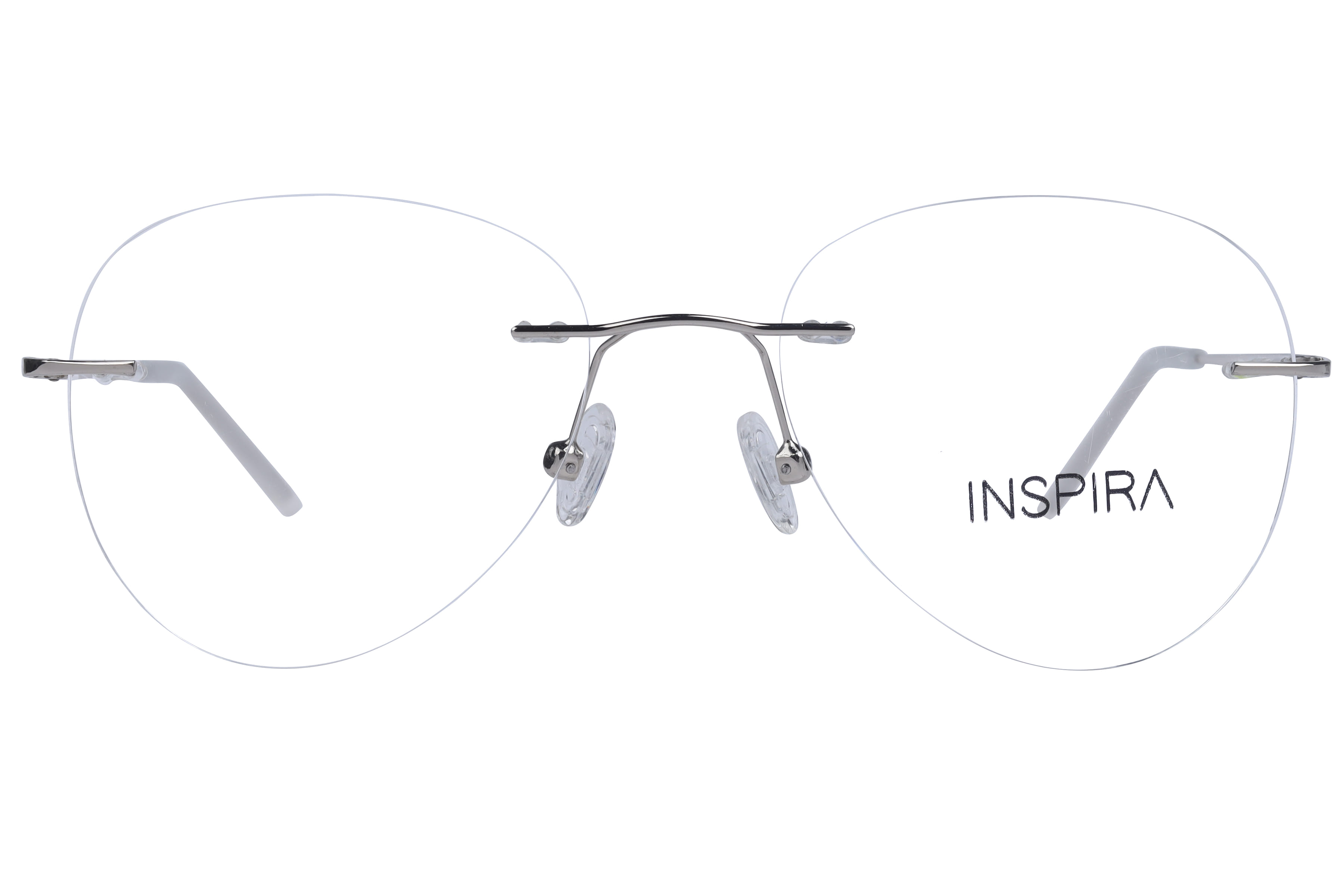 Inspira 15006 Frame Silver Unisex RimLess Metal Frame — Silver frame — view 1