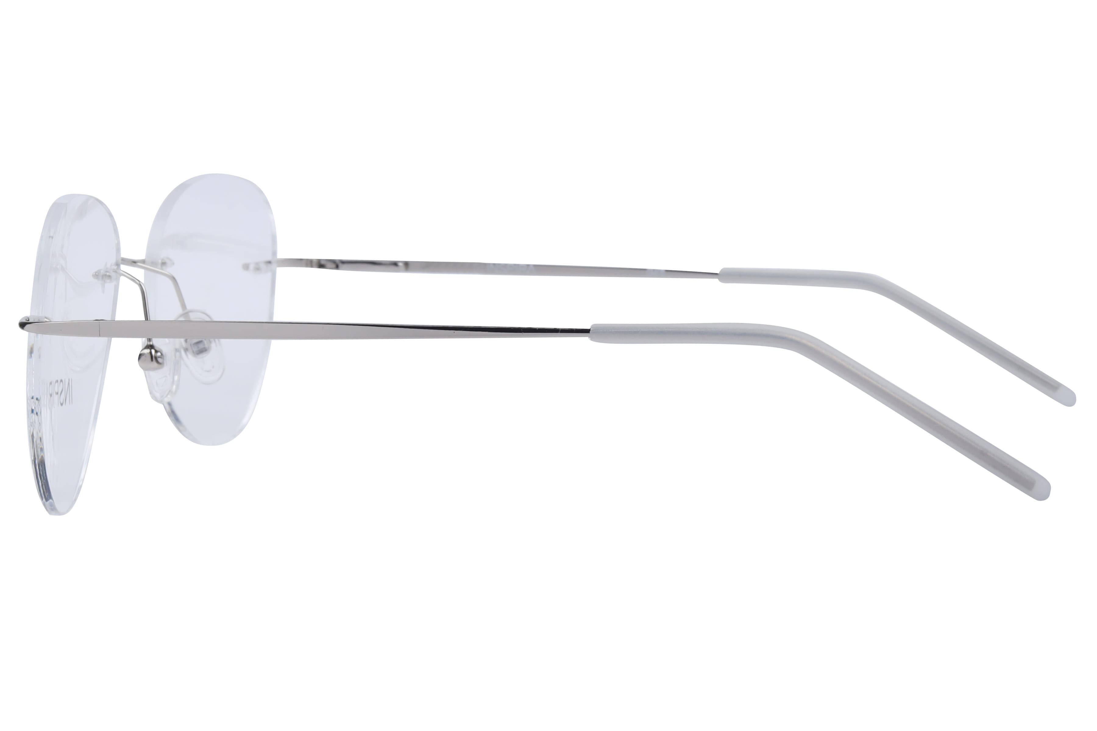 Inspira 15006 Frame Silver Unisex RimLess Metal Frame — Silver frame — view 2