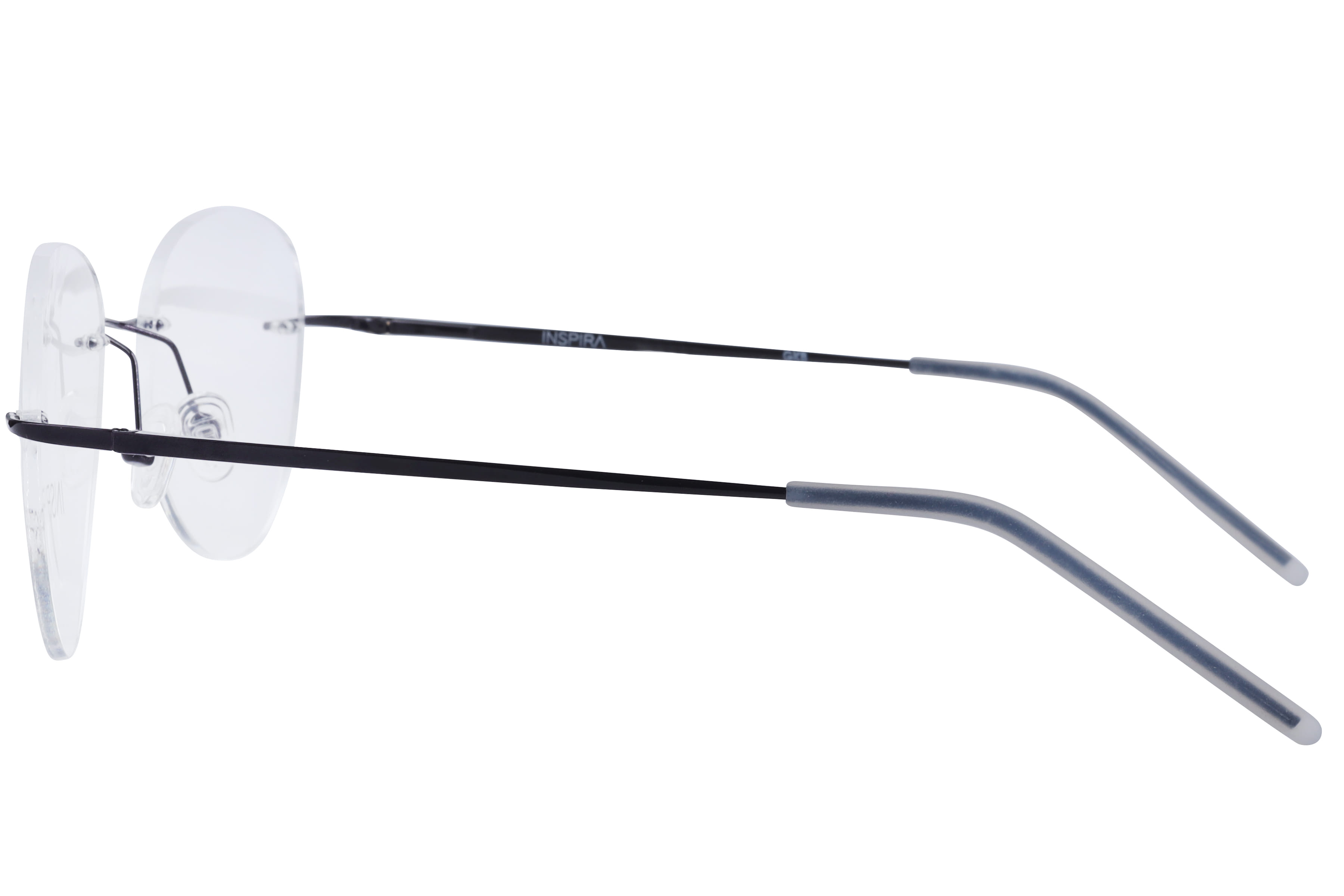 Inspira 15006 Frame Black Unisex RimLess Metal Frame — Black frame — view 2