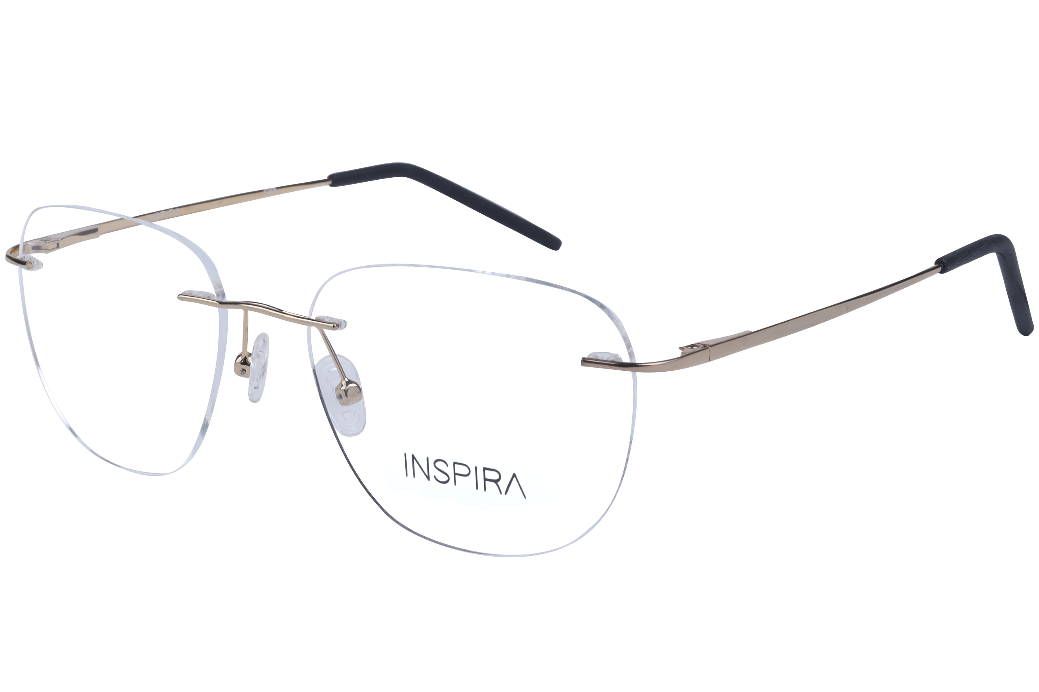 Inspira 15007 Frame Gold Unisex RimLess Metal Frame — Gold frame — view 1