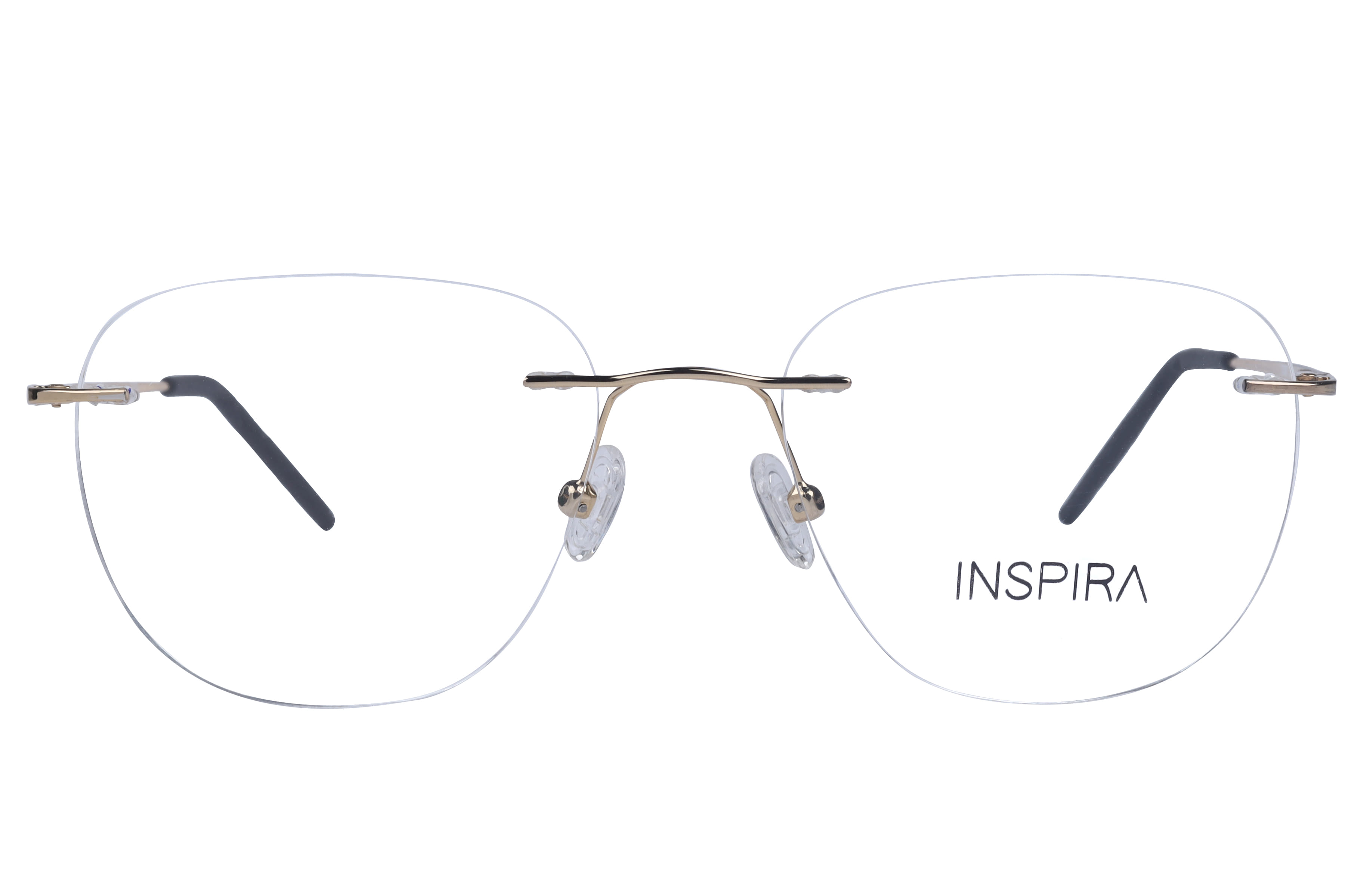 Inspira 15007 Frame Gold Unisex RimLess Metal — Gold frame