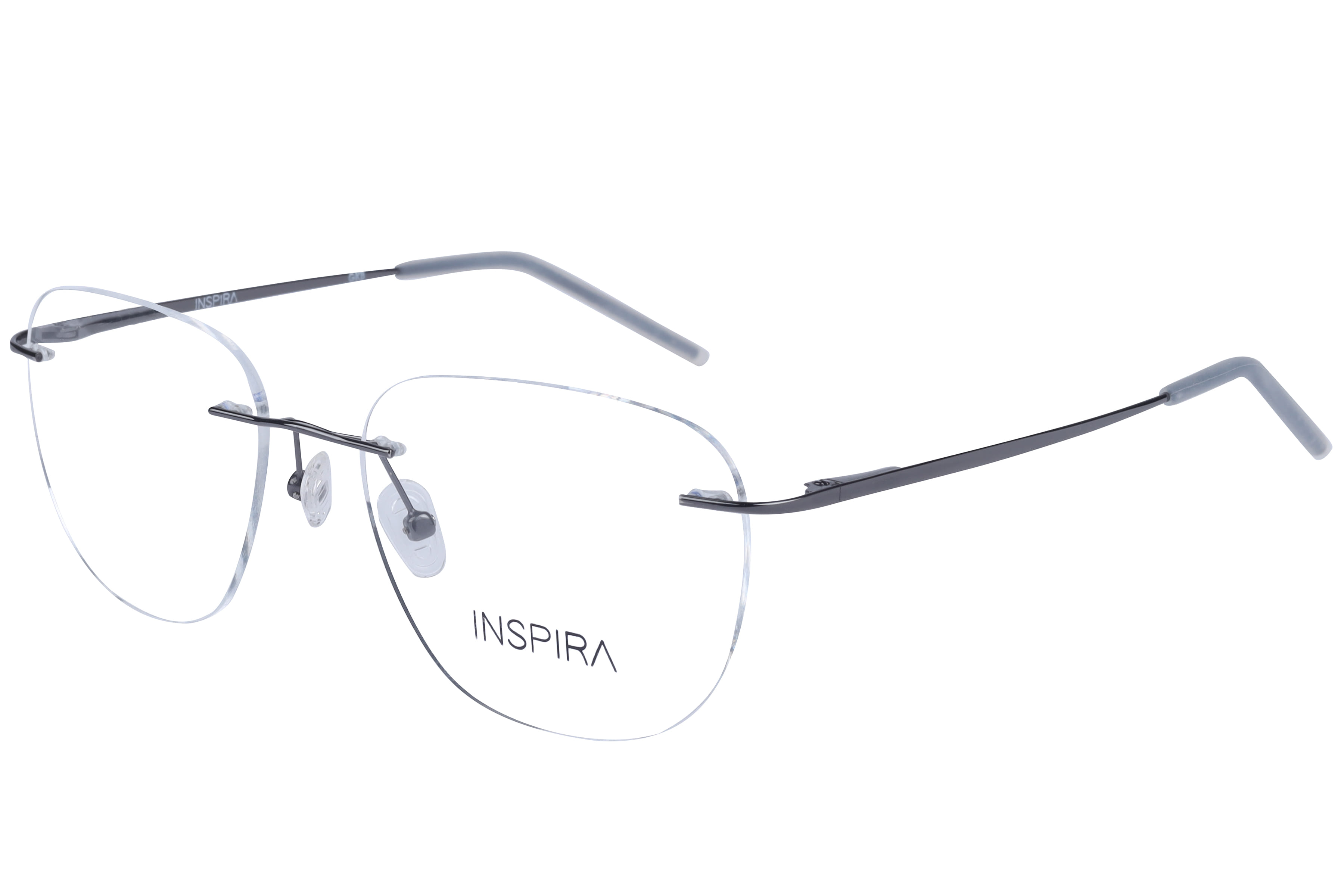 Inspira 15007 Frame Gun Metal Unisex RimLess Metal Frame — Gun Metal frame — view 1
