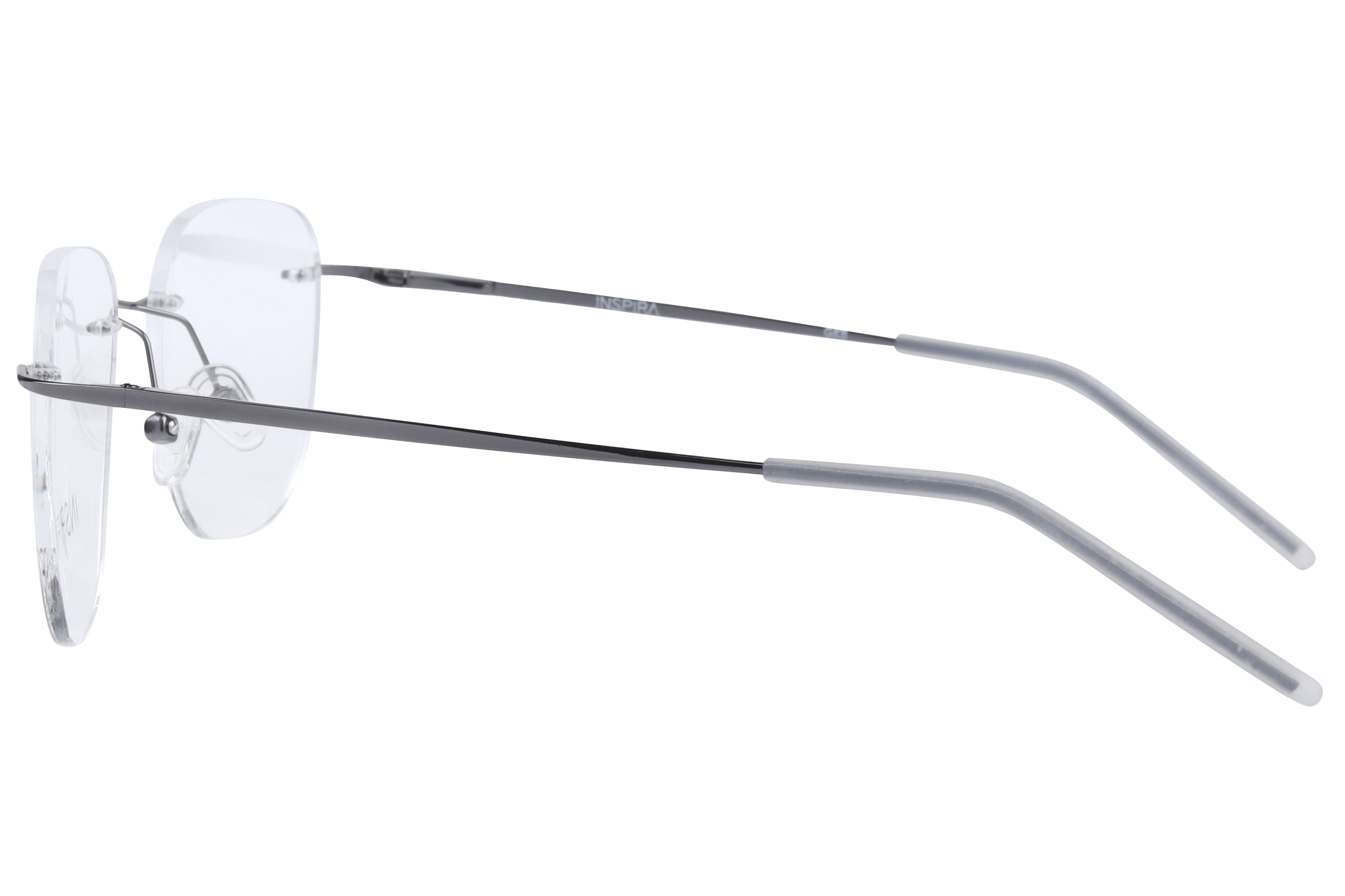 Inspira 15007 Frame Gun Metal Unisex RimLess Metal Frame — Gun Metal frame — view 3