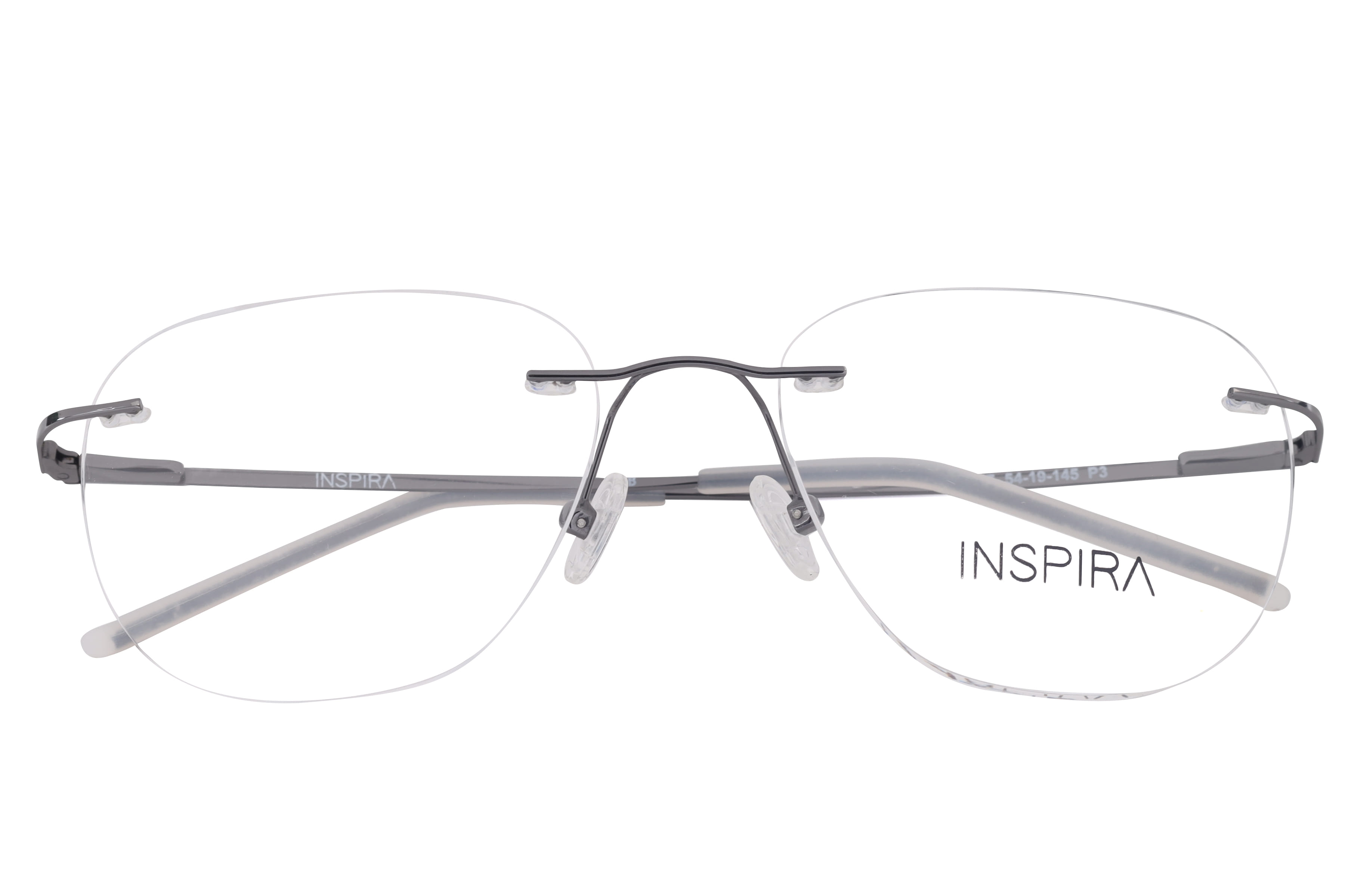 Inspira 15007 Frame Gun Metal Unisex RimLess Metal Frame — Gun Metal frame — view 4
