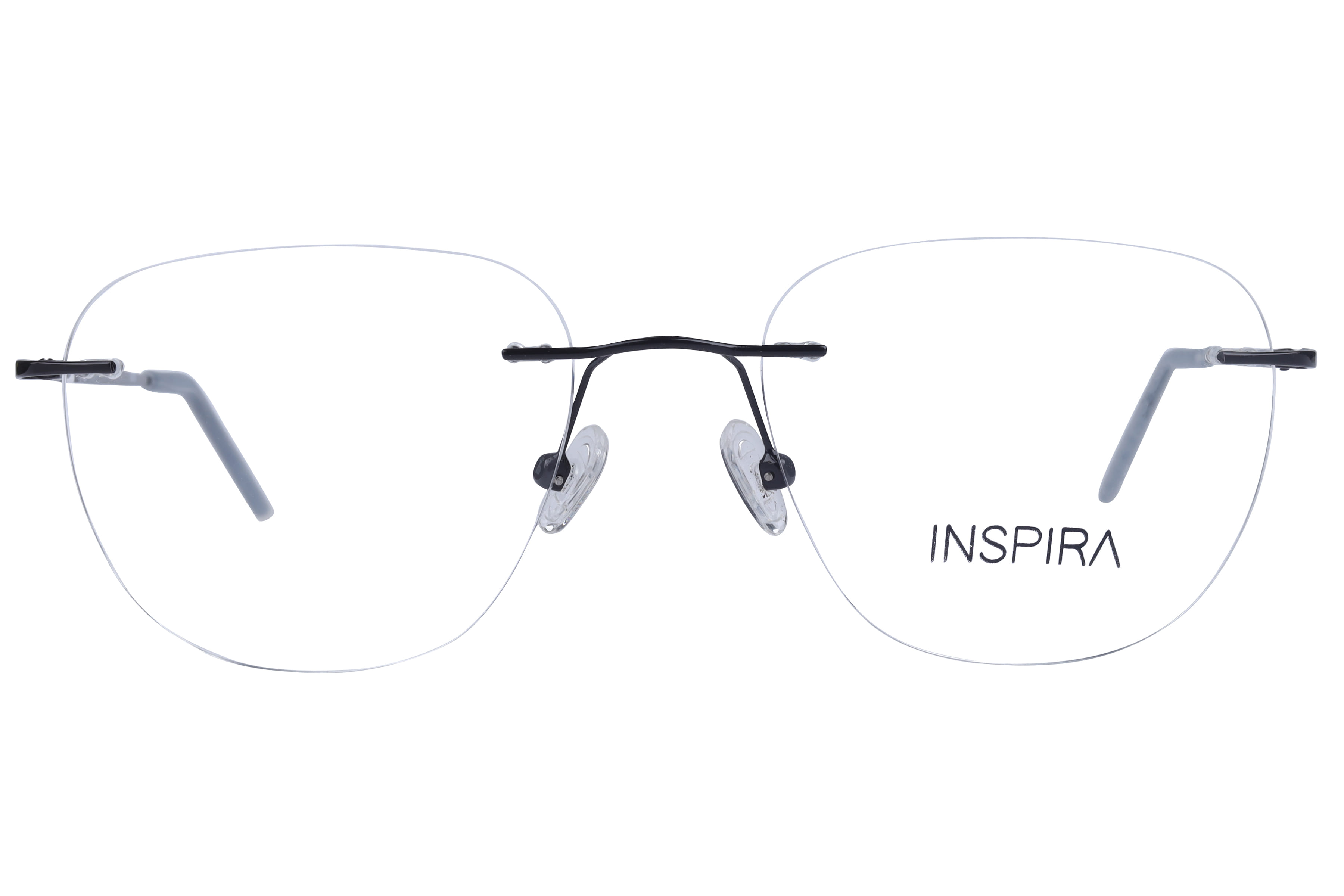 Inspira 15007 Frame Black Unisex RimLess Metal Frame — Black frame — view 2