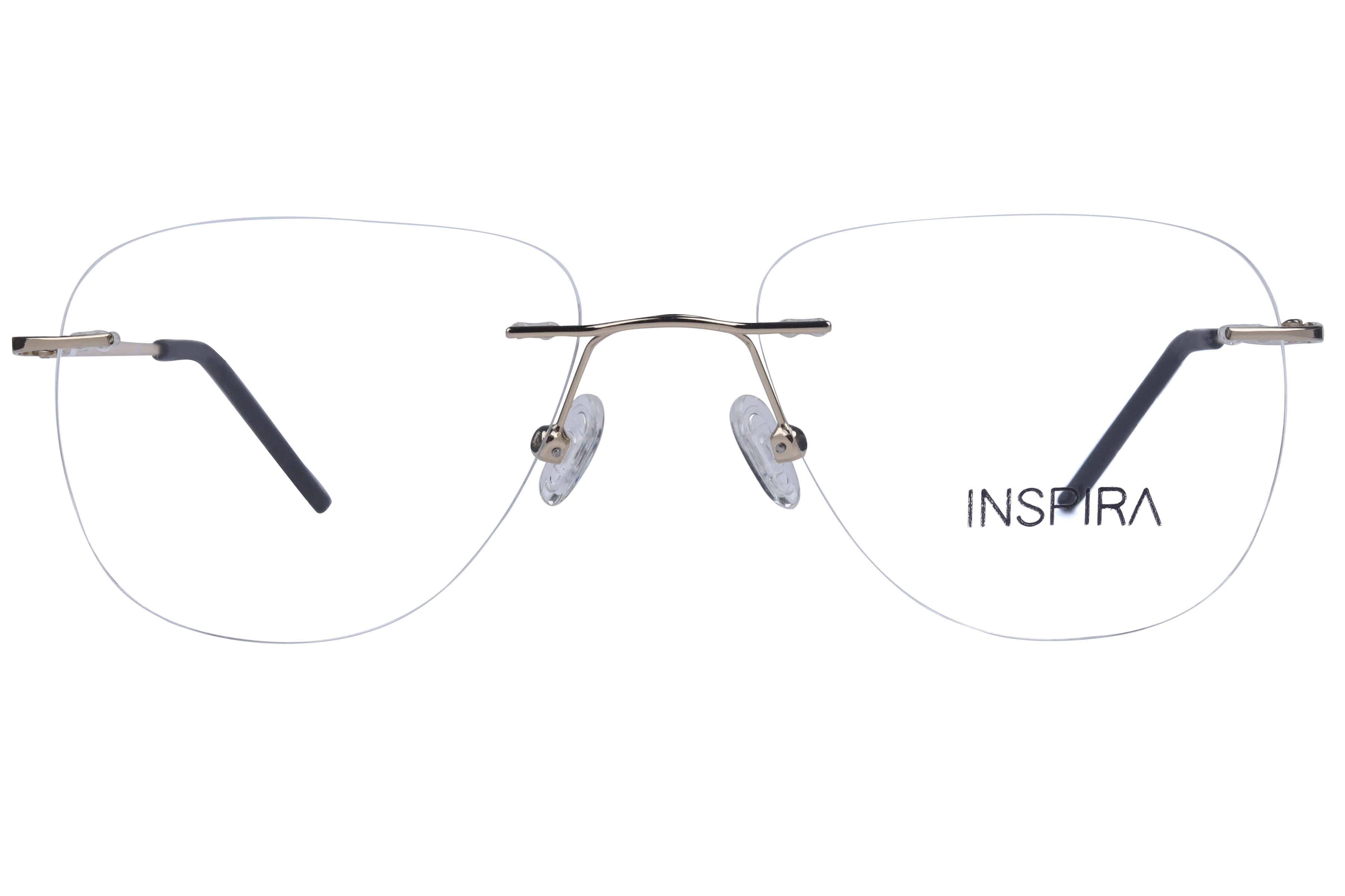 Inspira 15008 Frame Gold Unisex RimLess Metal Frame — Gold frame — view 2