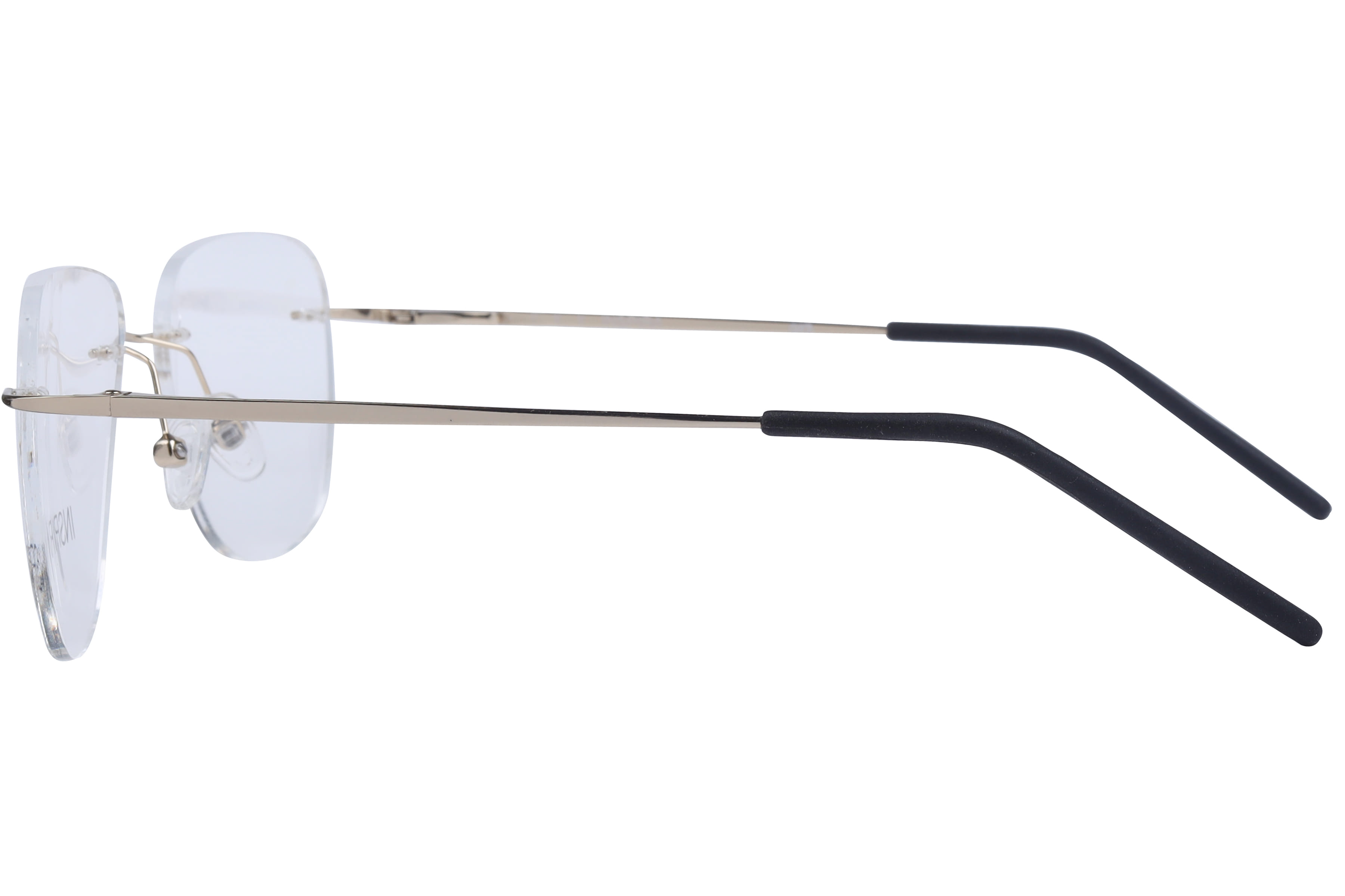 Inspira 15008 Frame Gold Unisex RimLess Metal Frame — Gold frame — view 3
