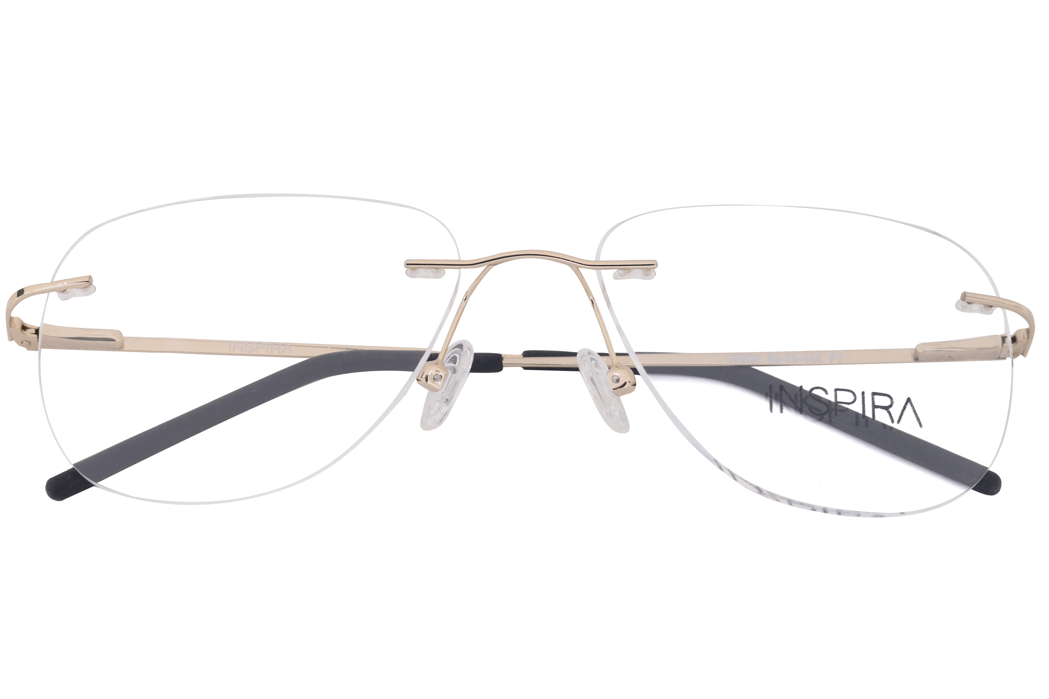 Inspira 15008 Frame Gold Unisex RimLess Metal Frame — Gold frame — view 4