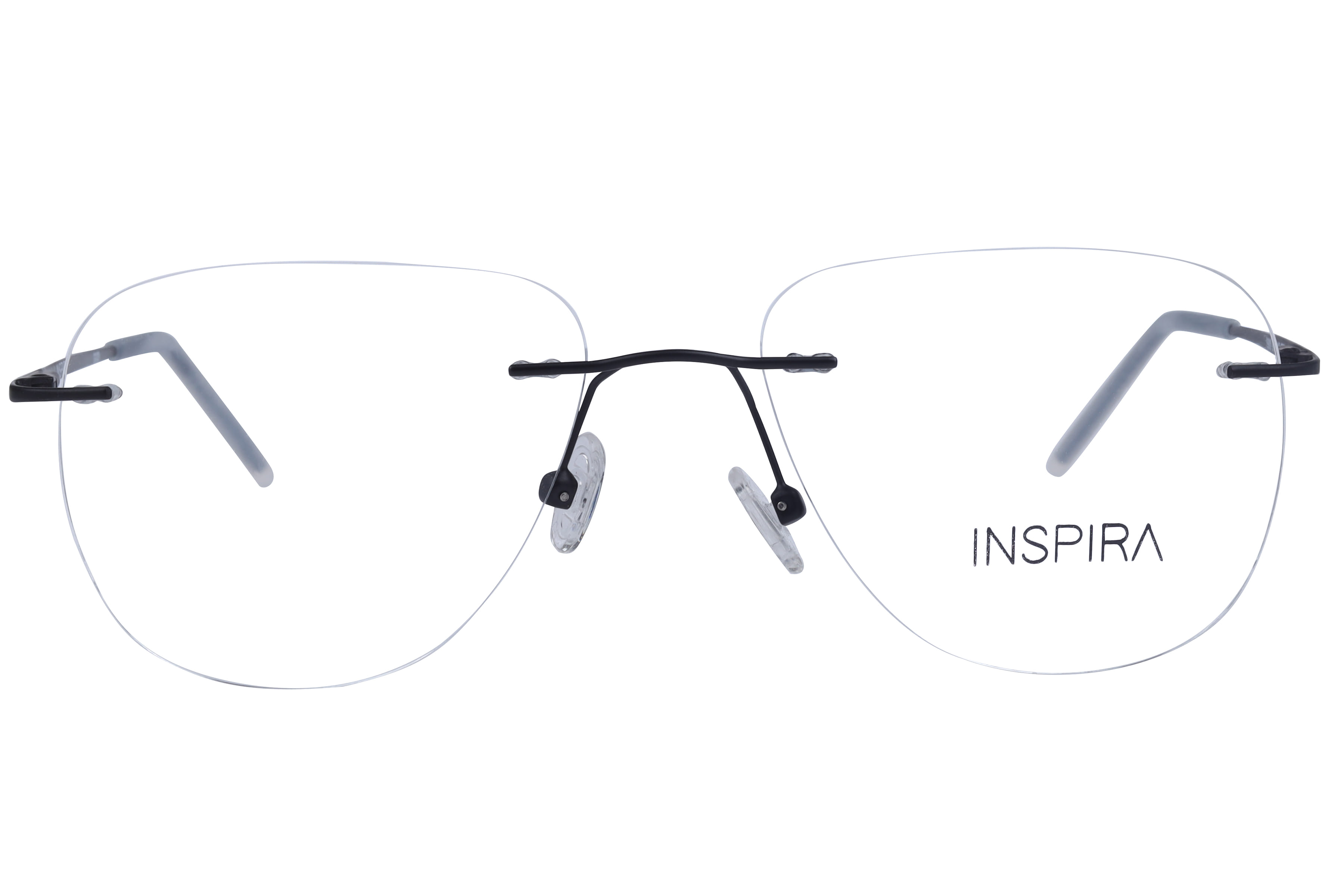Inspira 15008 Frame Matt Black Unisex RimLess Metal — Matt Black frame