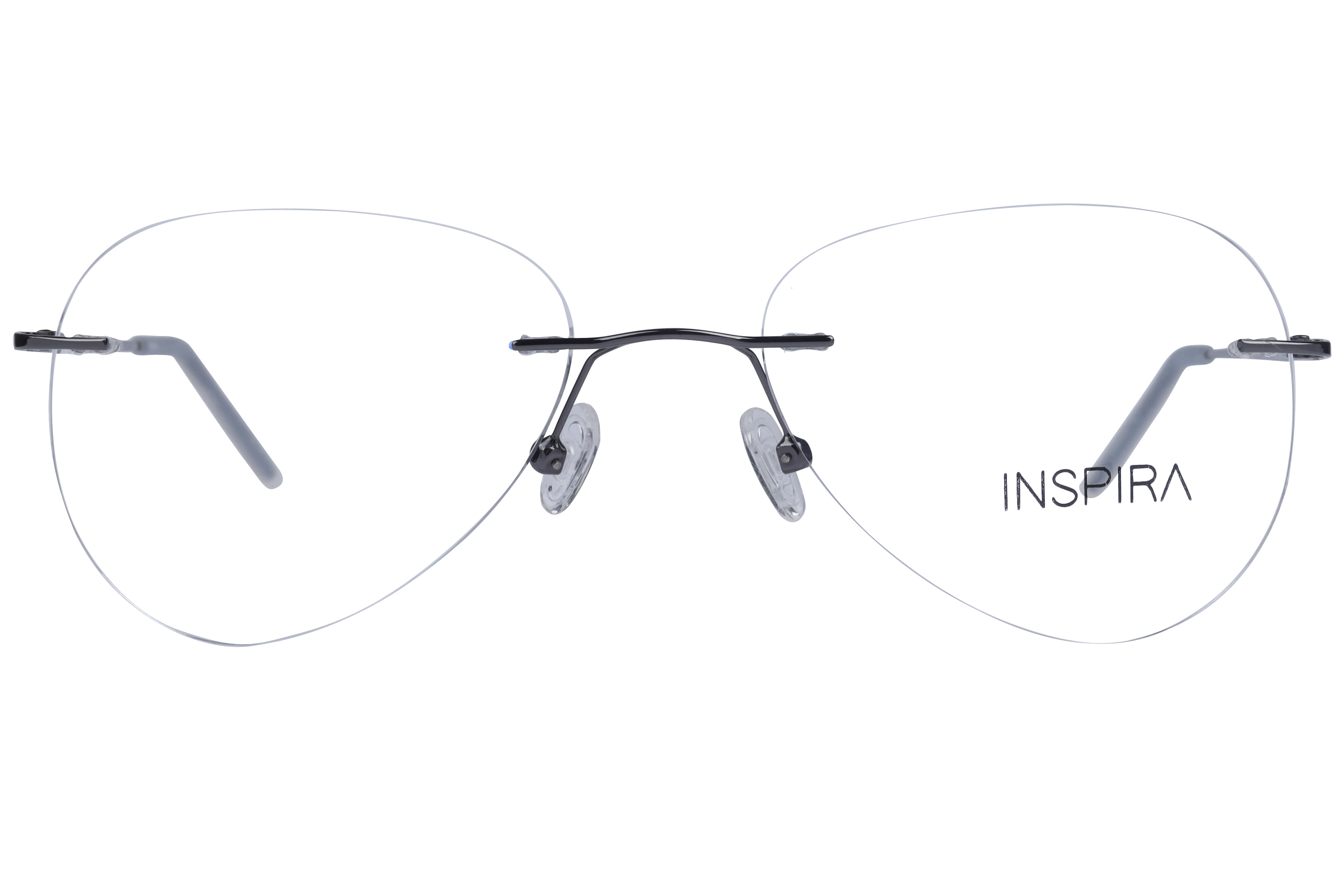 Inspira 15010 Frame Gun Metal Unisex RimLess Metal Frame — Gun Metal frame — view 2