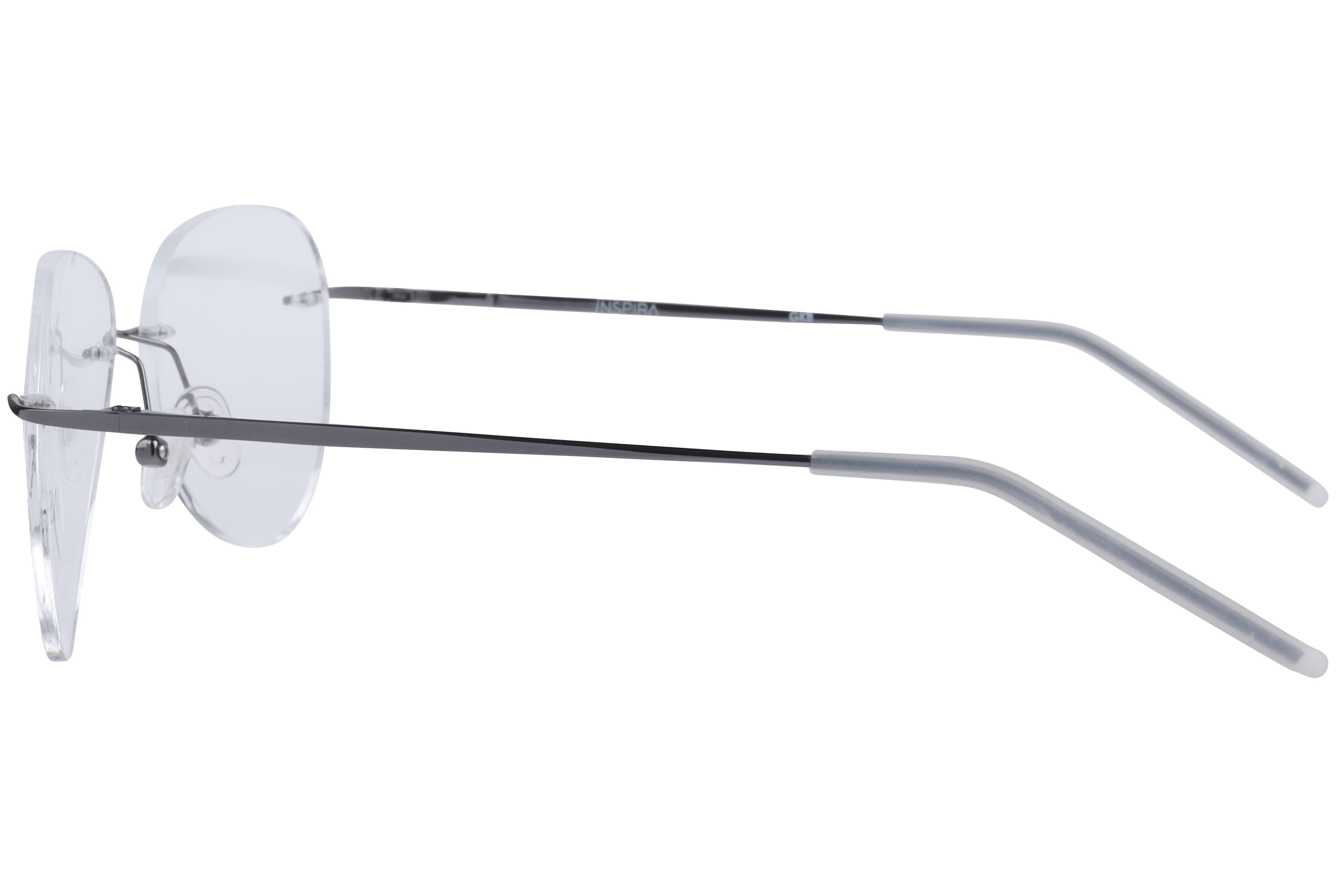 Inspira 15010 Frame Gun Metal Unisex RimLess Metal Frame — Gun Metal frame — view 3