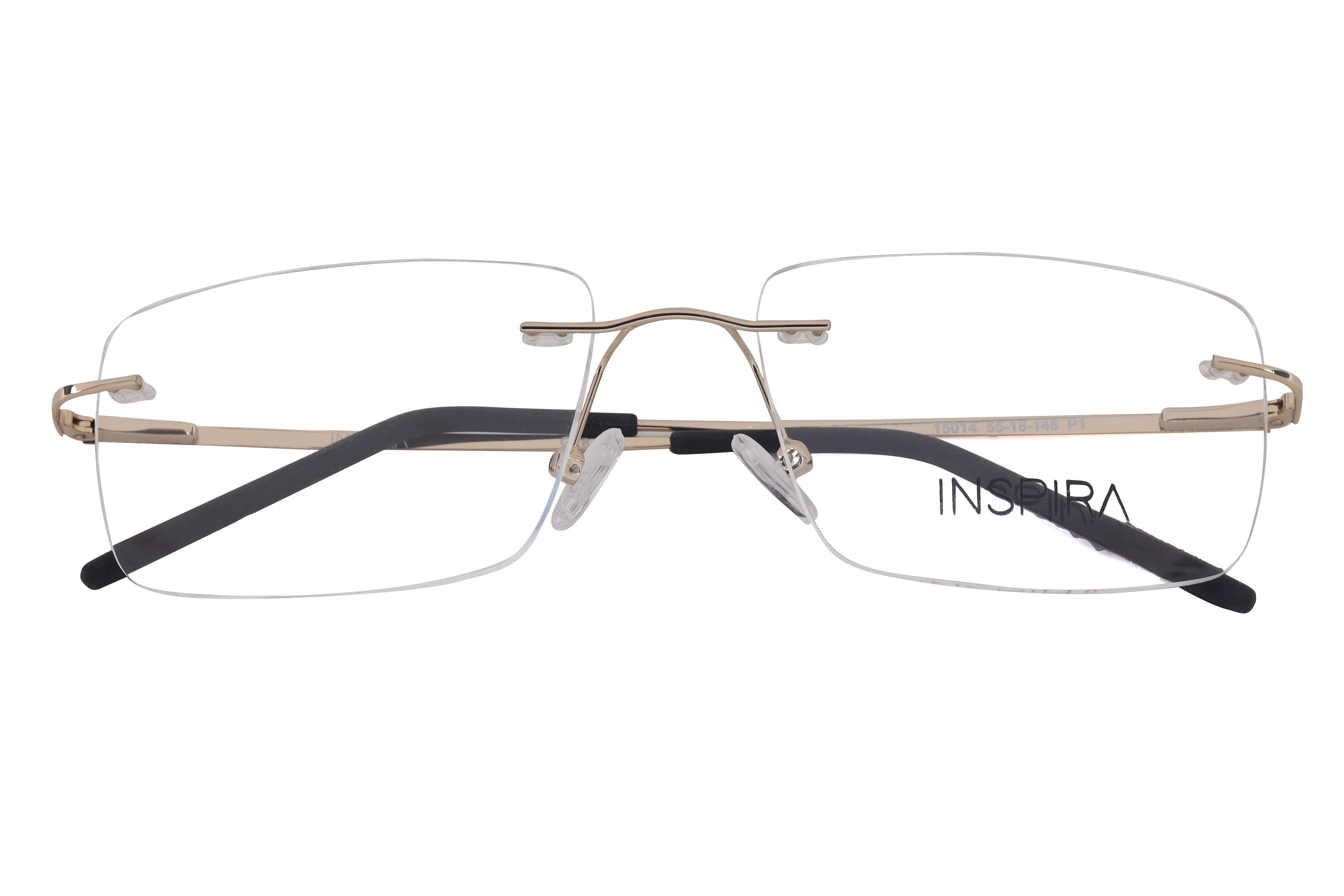 Inspira 15014 Frame Gold Male RimLess Metal Frame — Gold frame — view 3