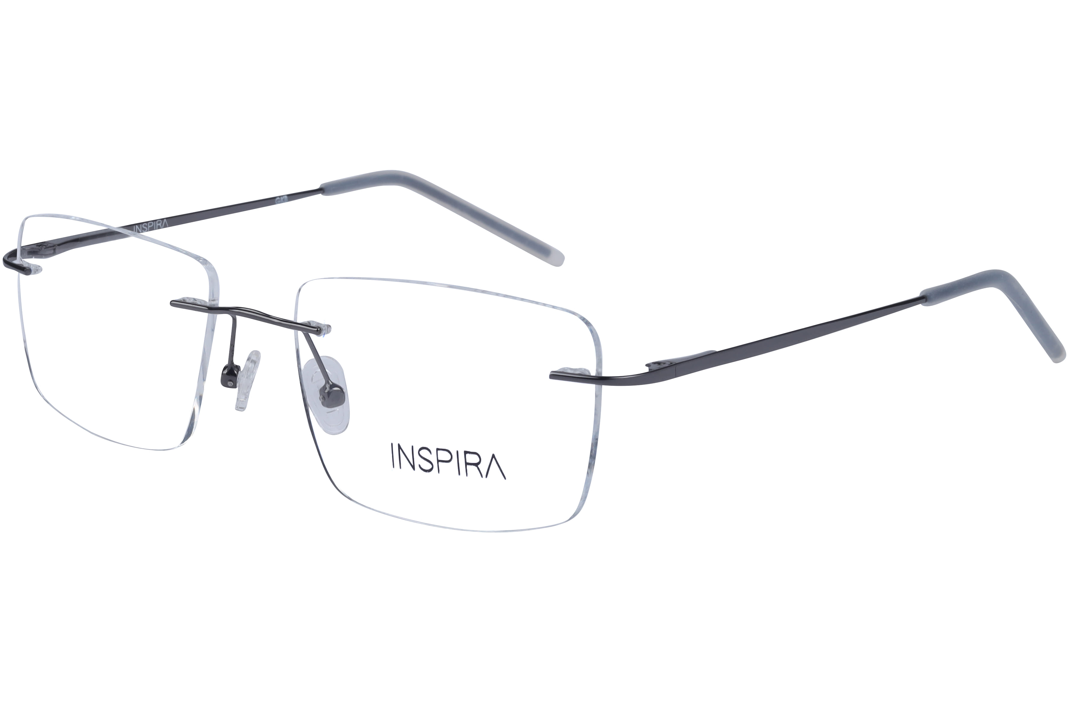 Inspira 15014 Frame Gun Metal Male RimLess Metal Frame — Gun Metal frame — view 1