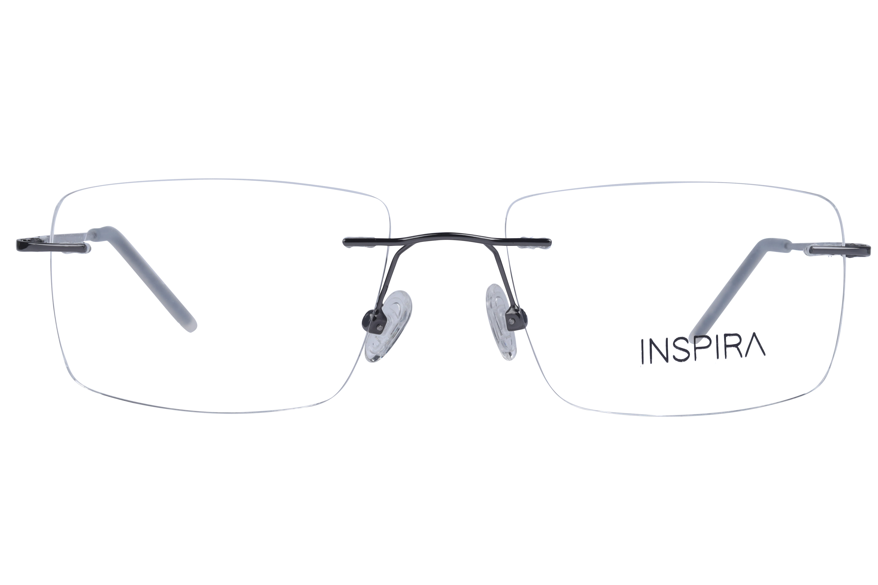 Inspira 15014 Frame Gun Metal Male RimLess Metal Frame — Gun Metal frame — view 2
