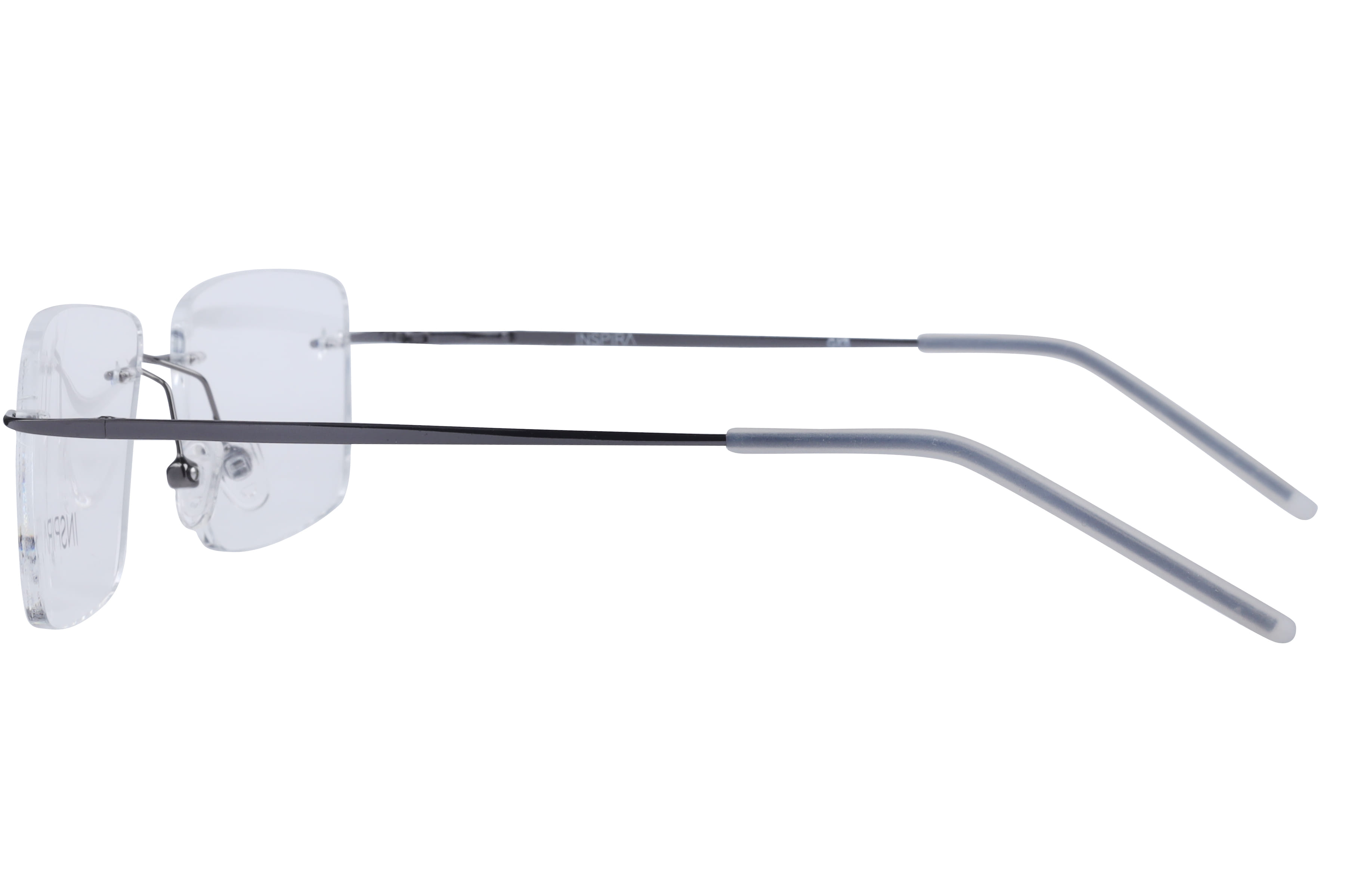Inspira 15014 Frame Gun Metal Male RimLess Metal Frame — Gun Metal frame — view 3