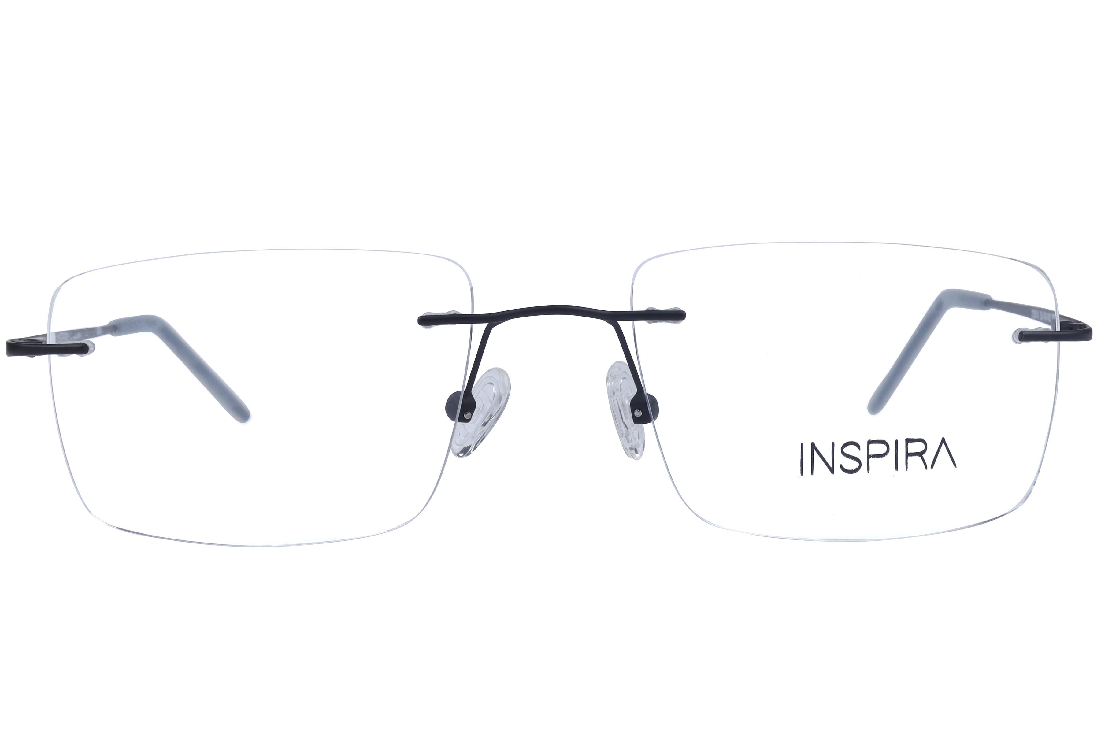 Inspira 15014 Frame Matt Black Male RimLess Metal — Matt Black frame