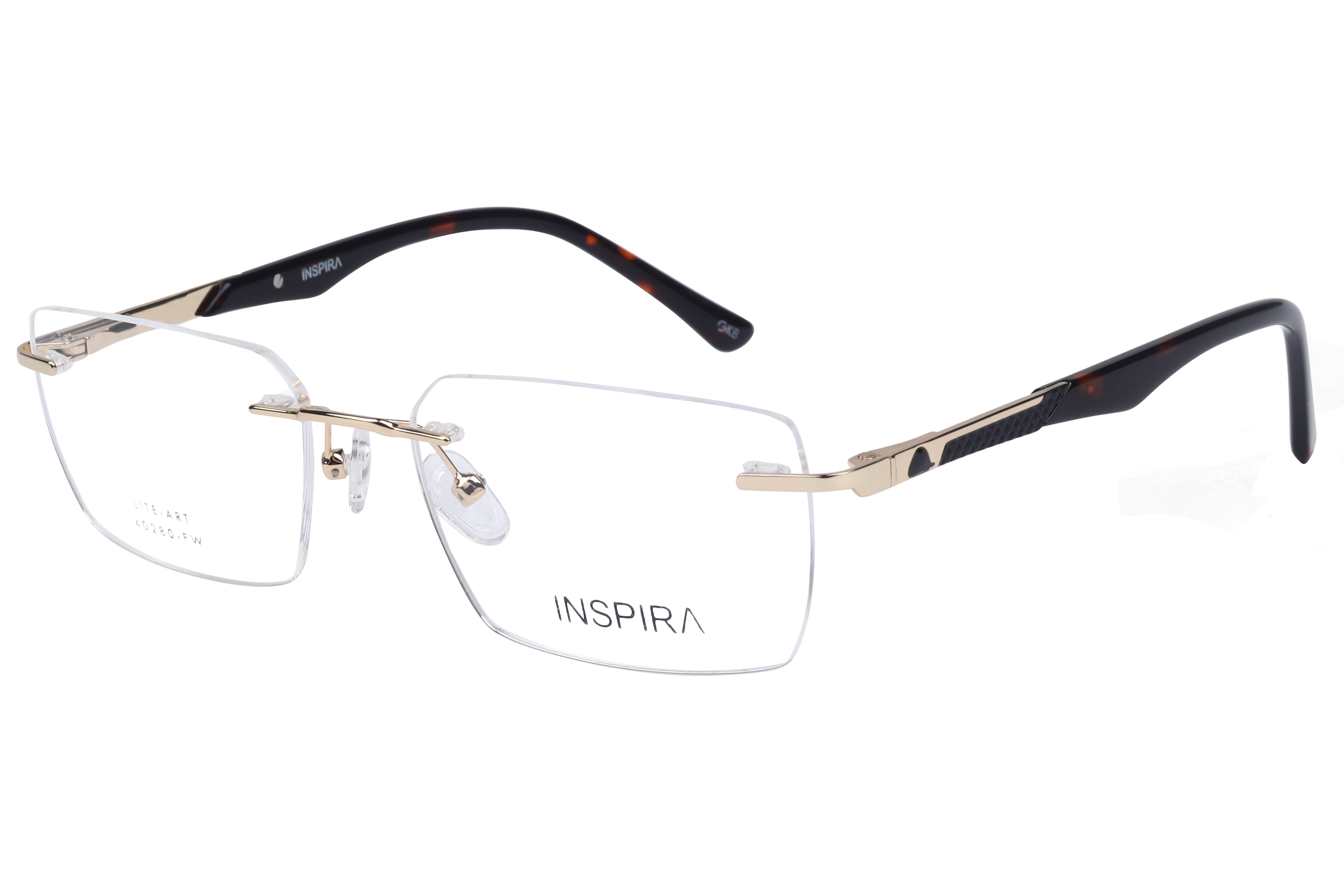 Inspira 40280-FW Frame Gold Male RimLess Metal Frame — Gold frame — view 1