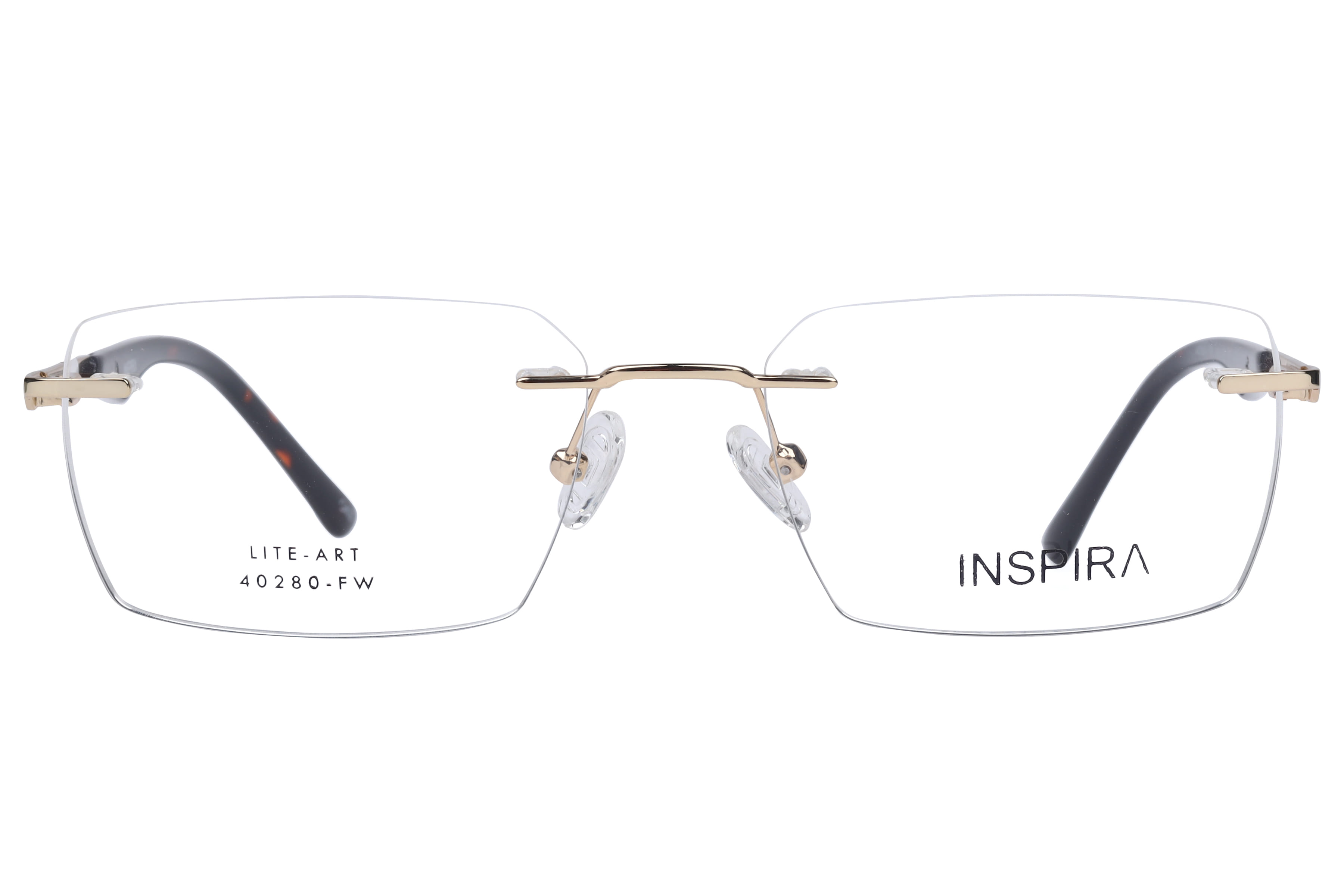 Inspira 40280-FW Frame Gold Male RimLess Metal Frame — Gold frame — view 2