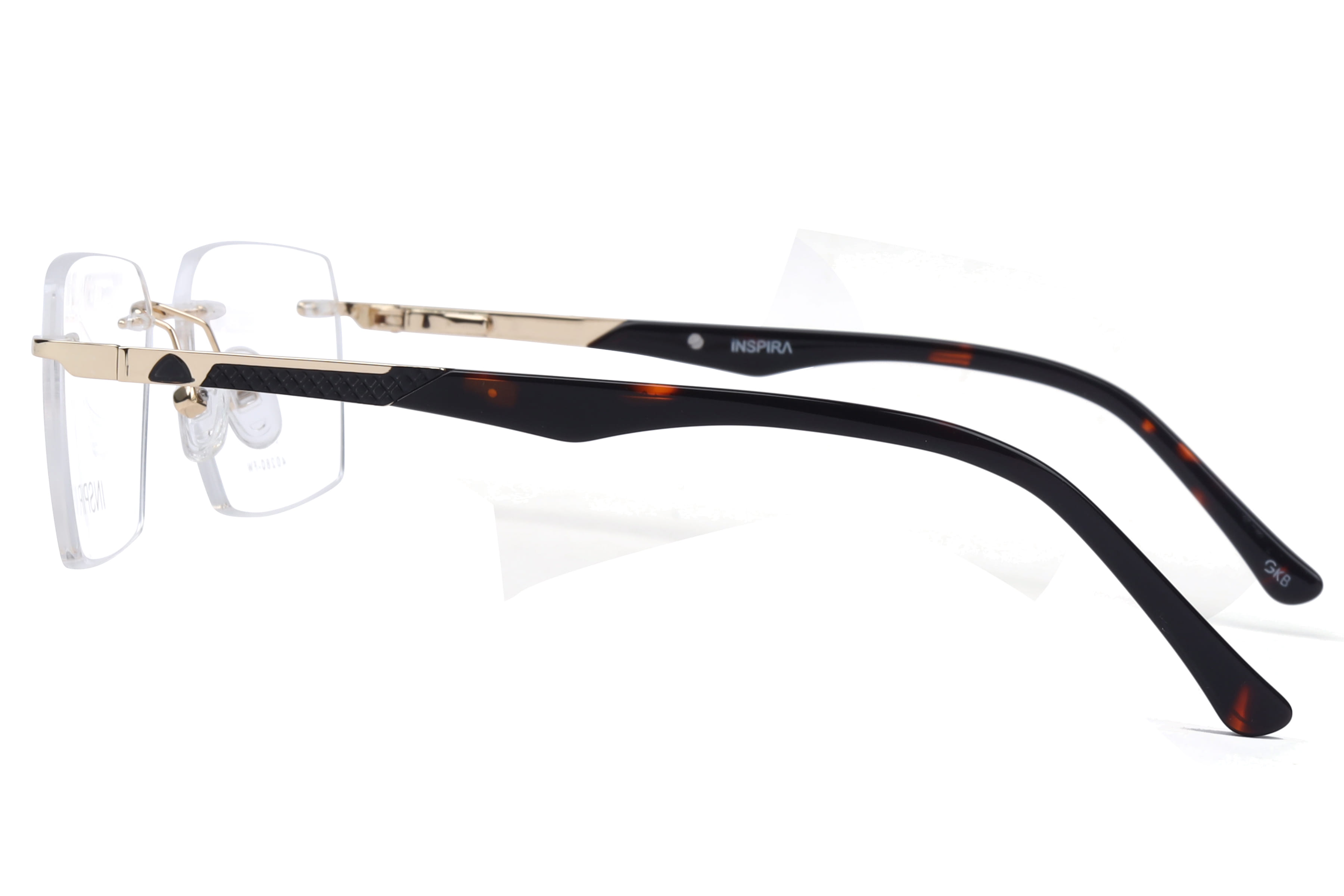 Inspira 40280-FW Frame Gold Male RimLess Metal Frame — Gold frame — view 3
