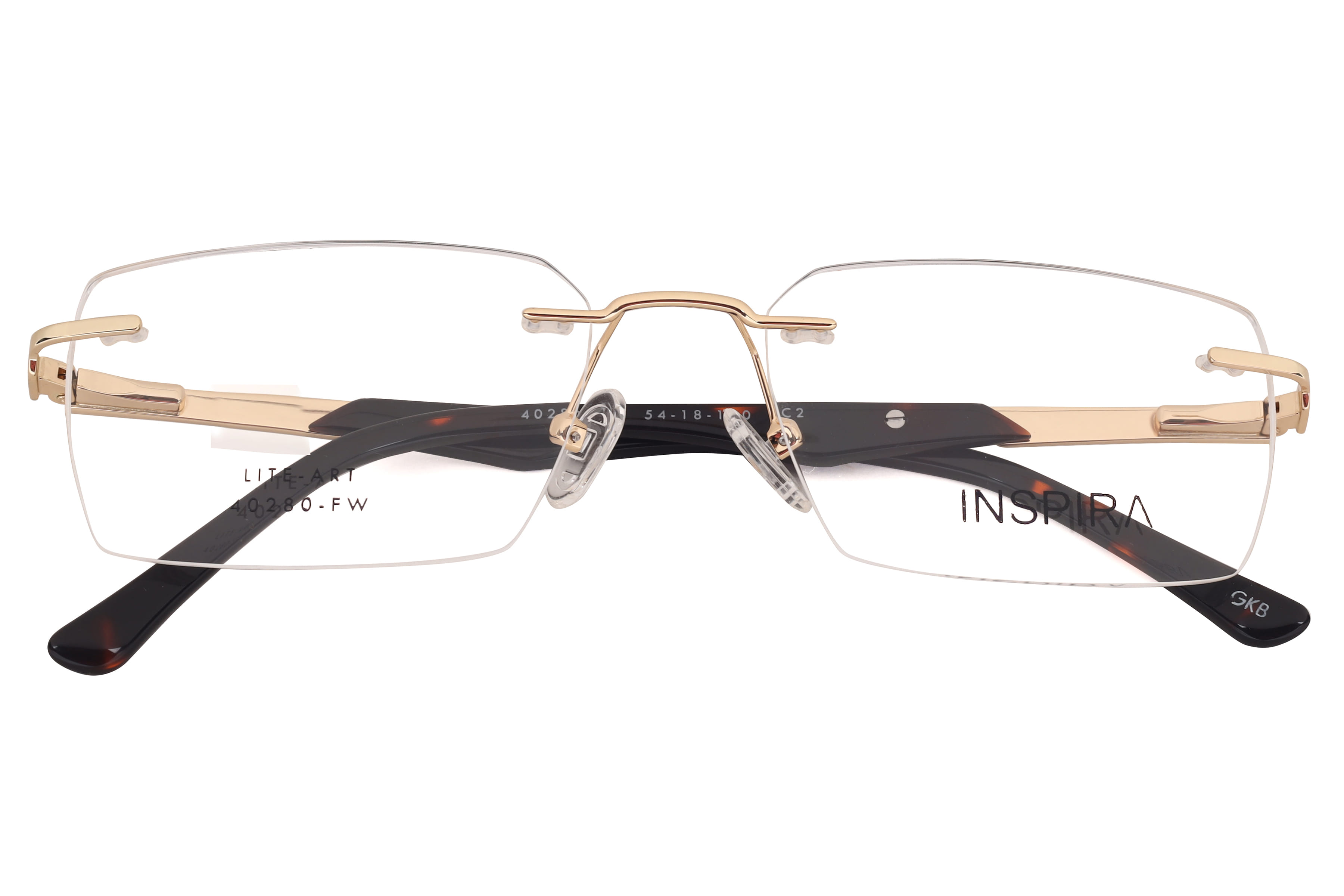 Inspira 40280-FW Frame Gold Male RimLess Metal Frame — Gold frame — view 4