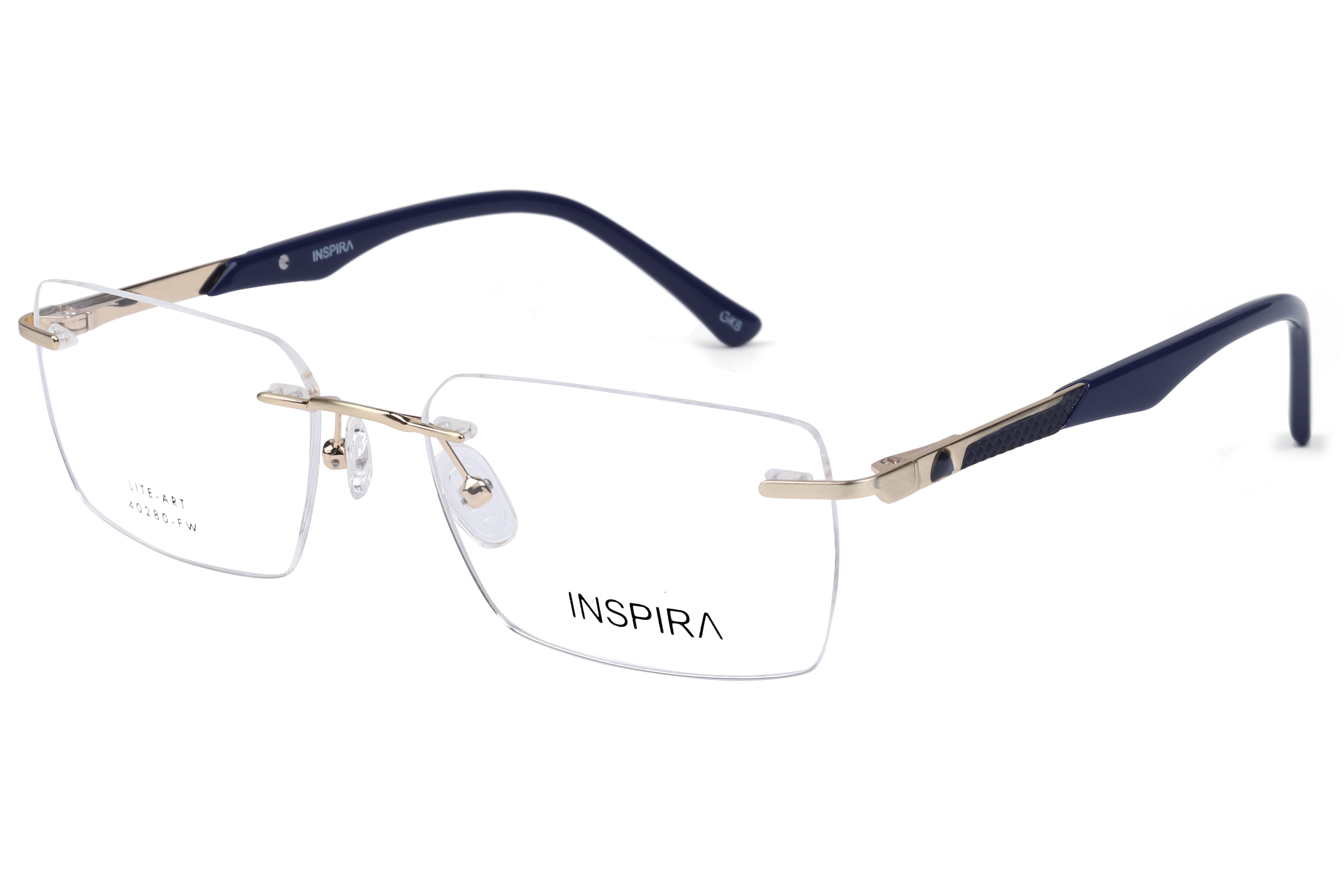 Inspira 40280-FW Frame Gold Male RimLess Metal Frame — Gold frame — view 1