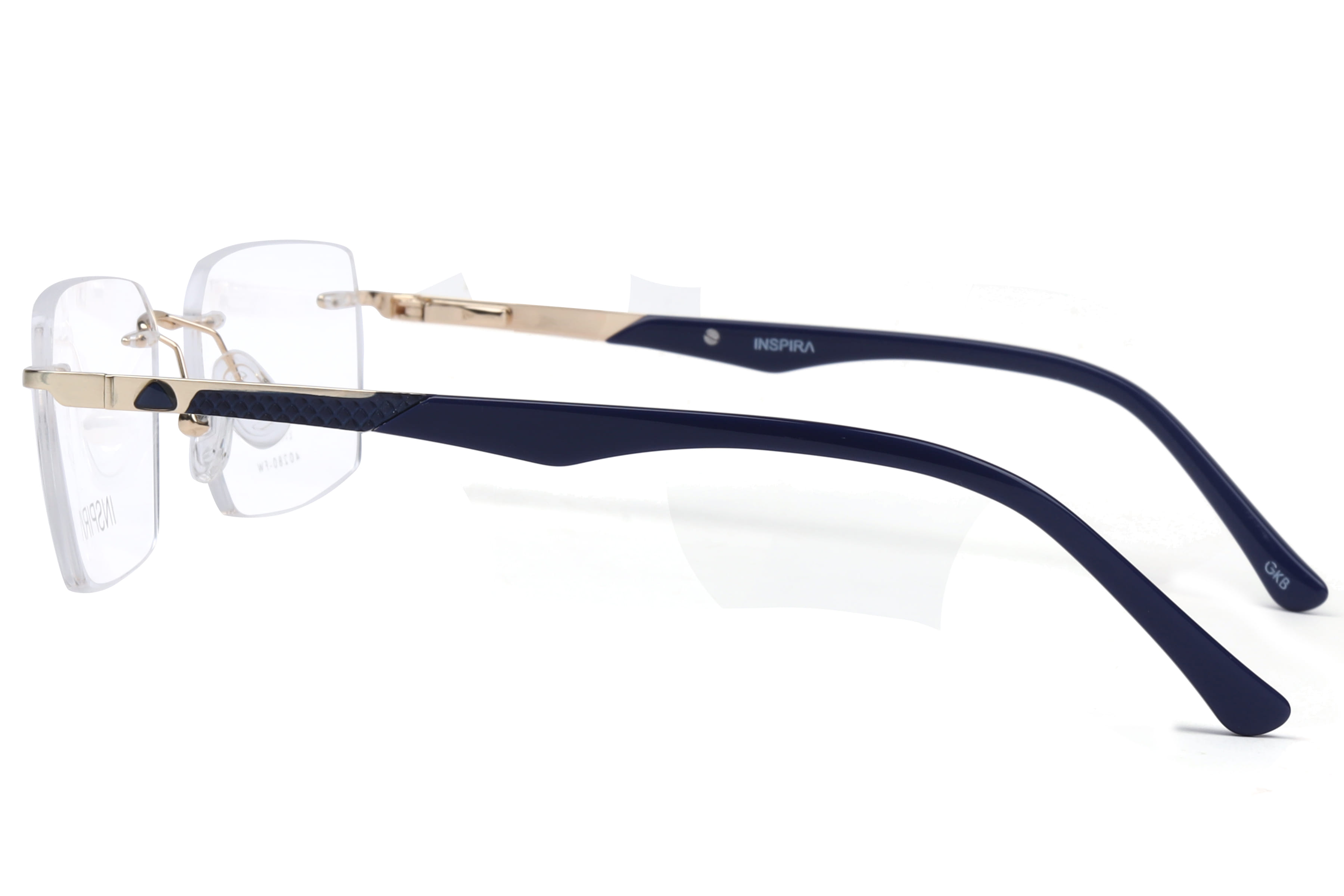 Inspira 40280-FW Frame Gold Male RimLess Metal Frame — Gold frame — view 2