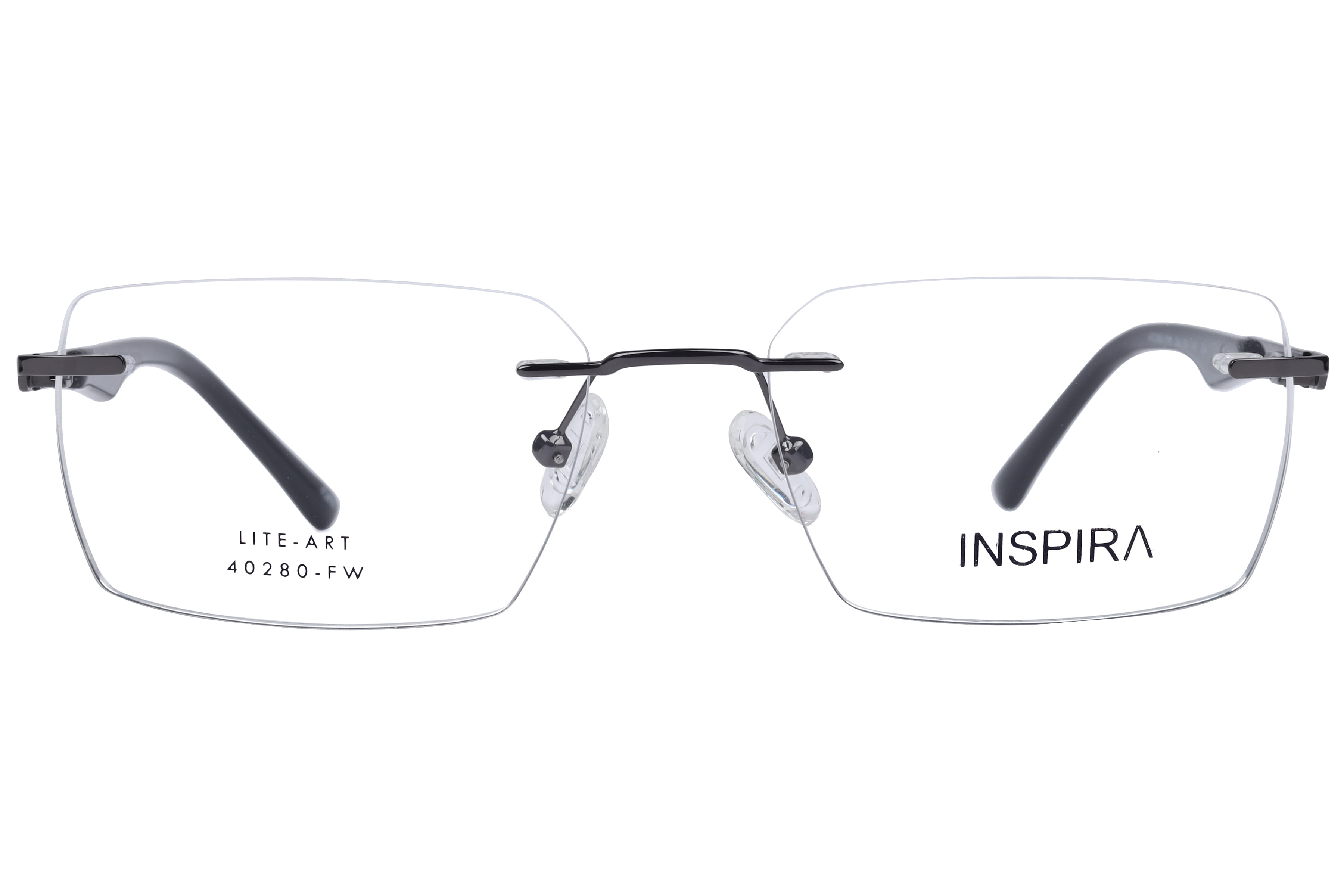 Inspira 40280-FW Frame Gun Metal Male RimLess Metal Frame — Gun Metal frame — view 1