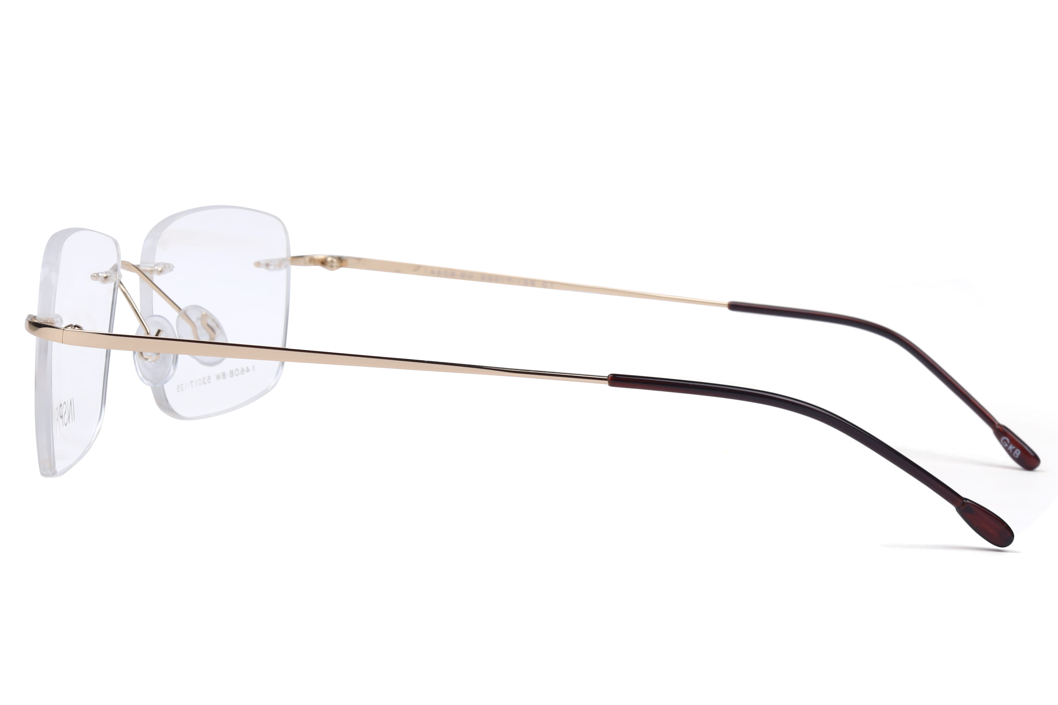 Inspira 14608-BW Frame Gold Unisex RimLess Metal Frame — Gold frame — view 3