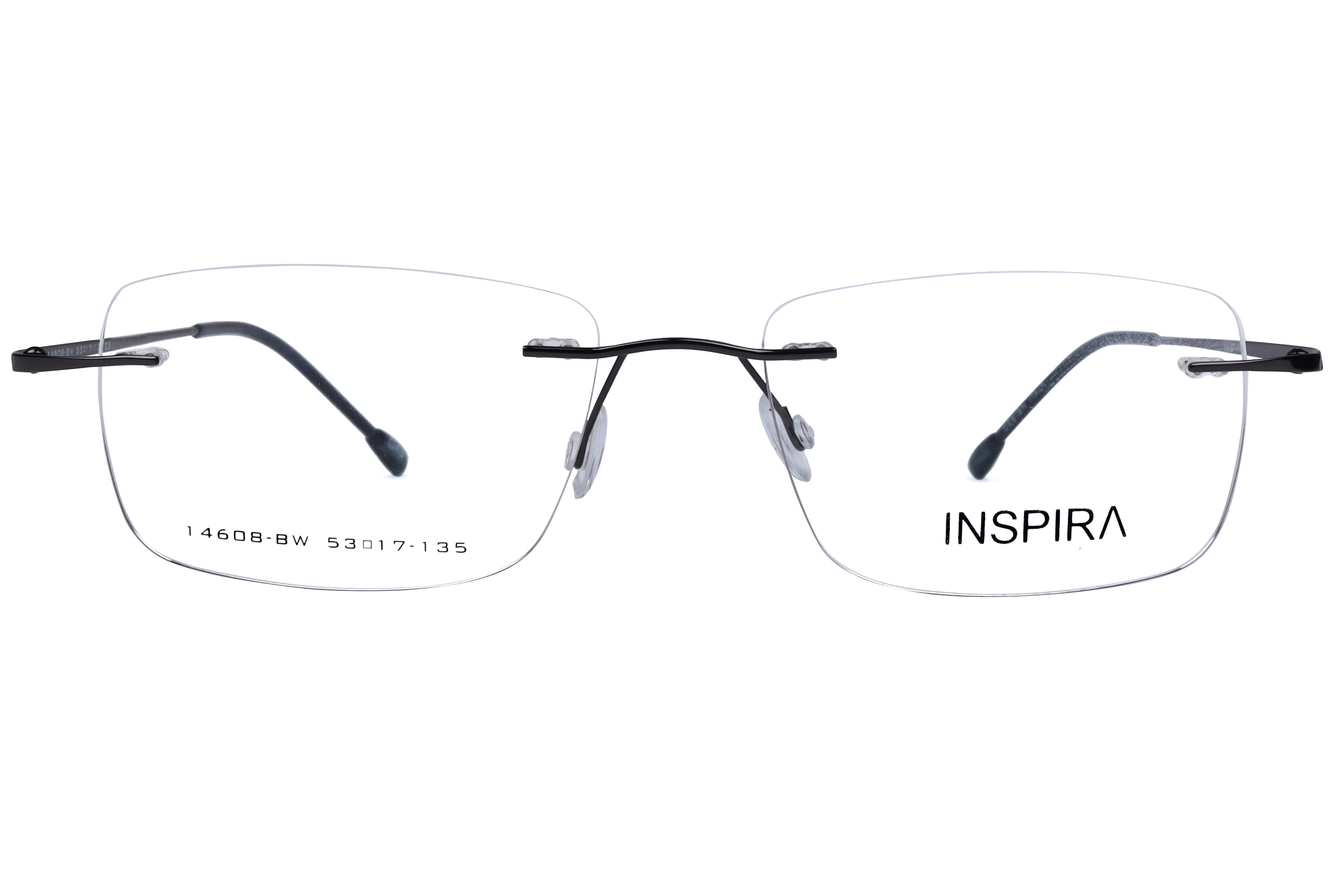 Inspira 14608-BW Frame Gun Metal Unisex RimLess Metal Frame — Gun Metal frame — view 2
