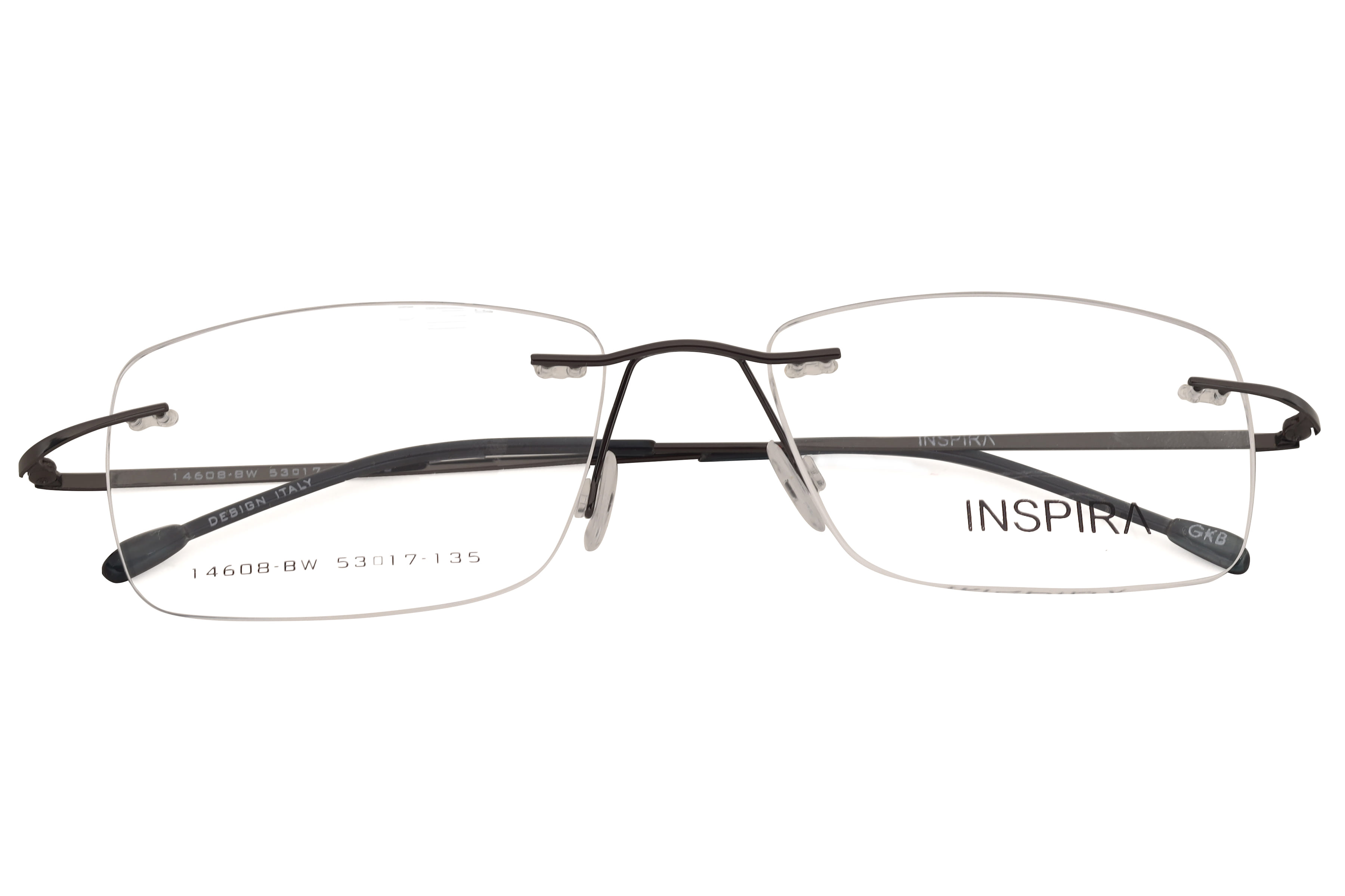 Inspira 14608-BW Frame Gun Metal Unisex RimLess Metal Frame — Gun Metal frame — view 4