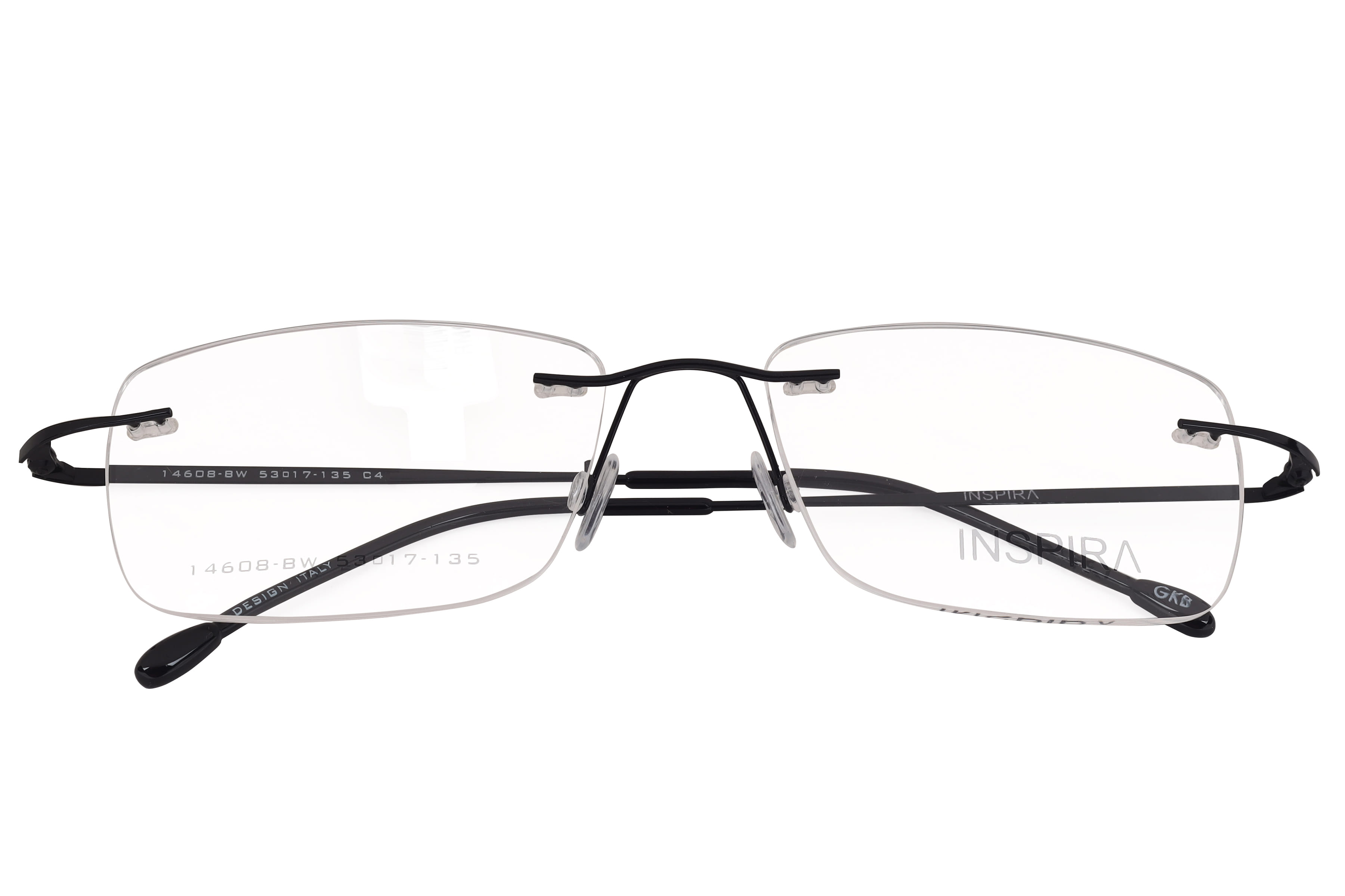 Inspira 14608-BW Frame Black Unisex RimLess Metal Frame — Black frame — view 4