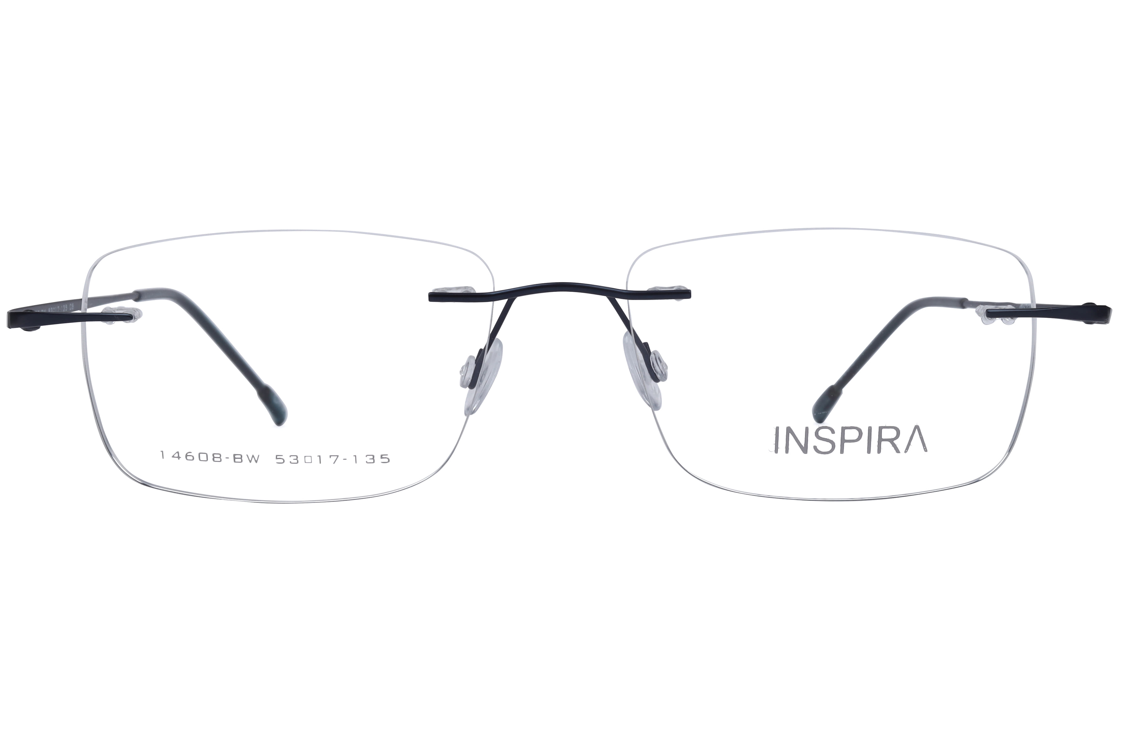 Inspira 14608-BW Frame Matt Blue Unisex RimLess Metal Frame — Matt Blue frame — view 2