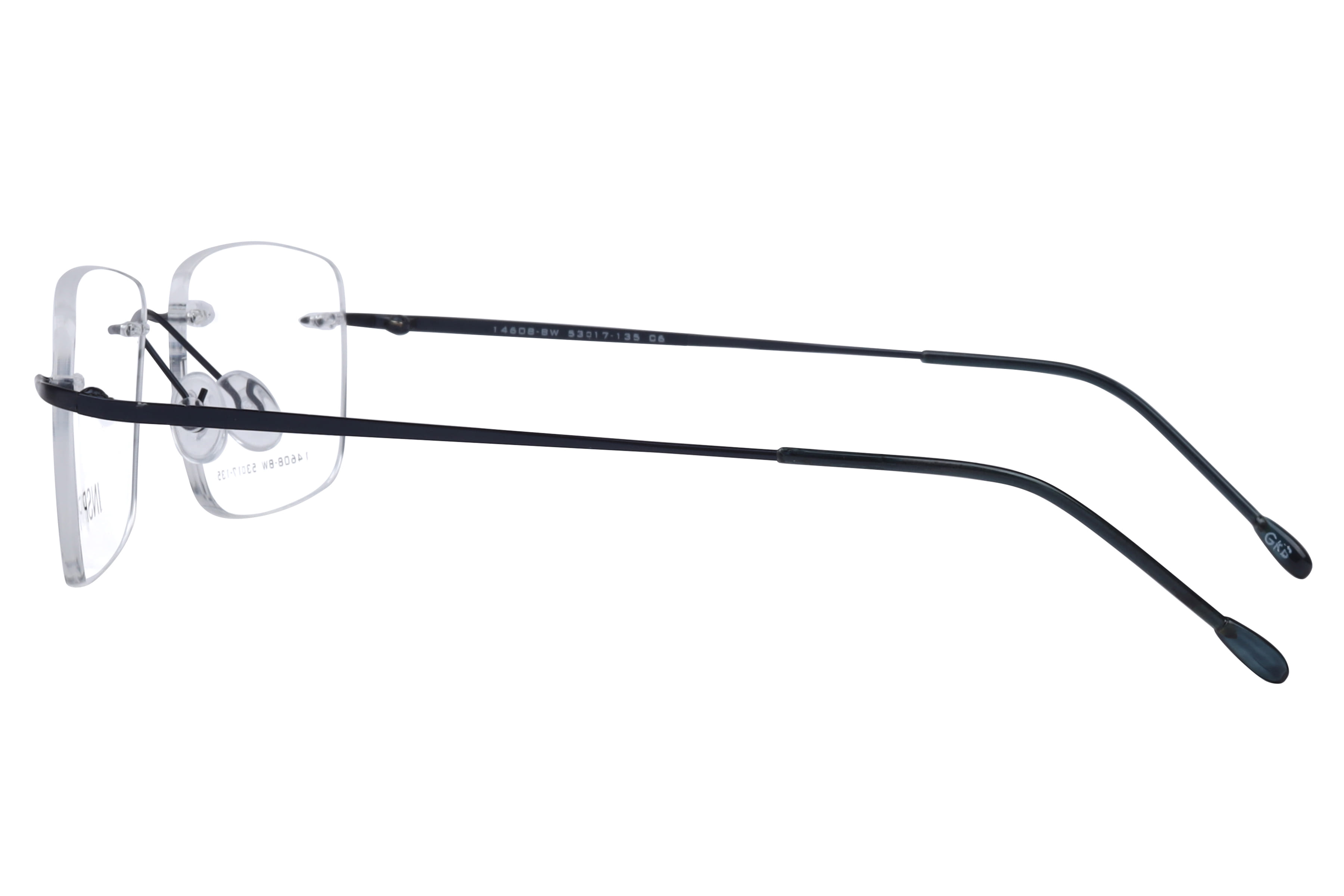Inspira 14608-BW Frame Matt Blue Unisex RimLess Metal Frame — Matt Blue frame — view 3
