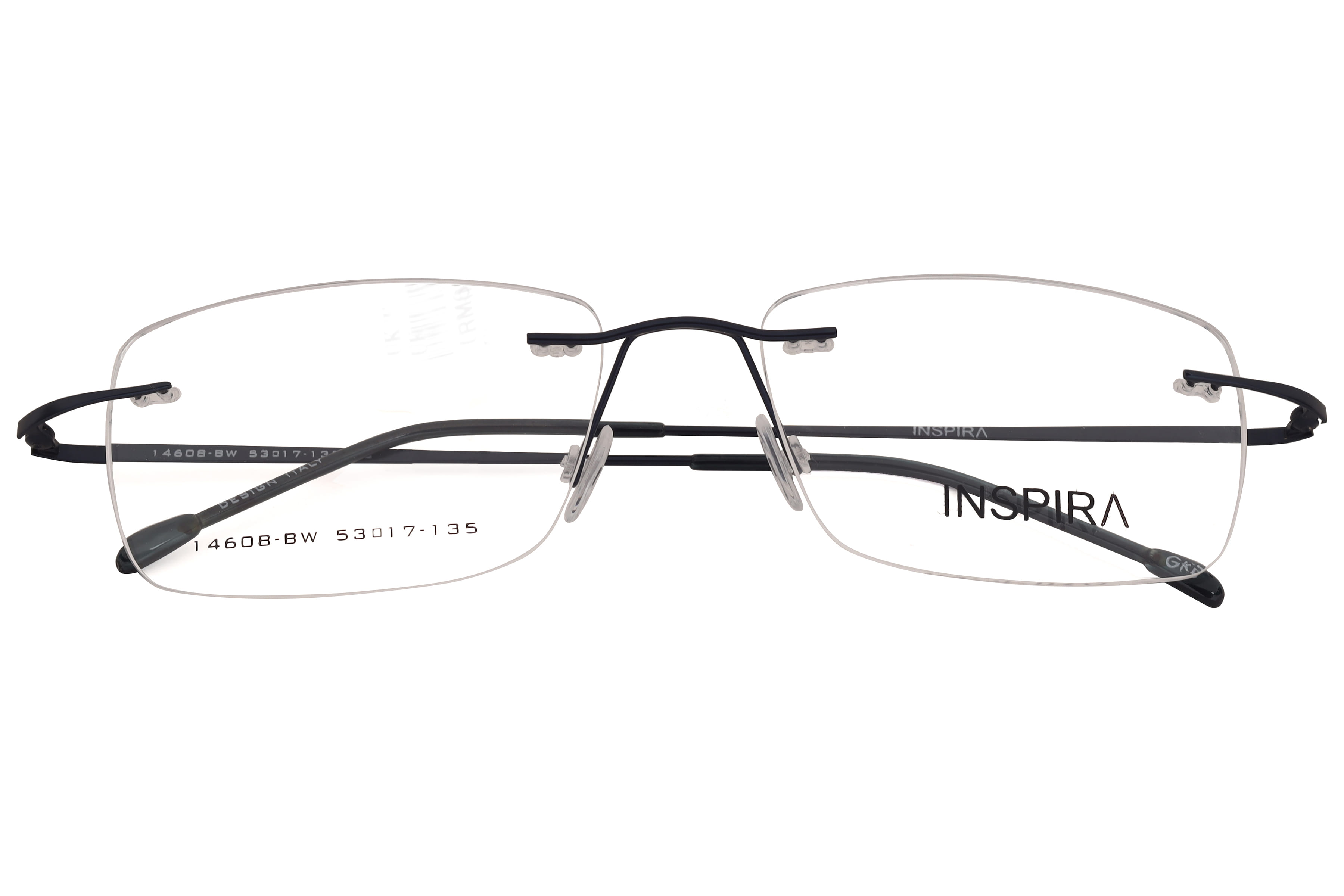 Inspira 14608-BW Frame Matt Blue Unisex RimLess Metal Frame — Matt Blue frame — view 4