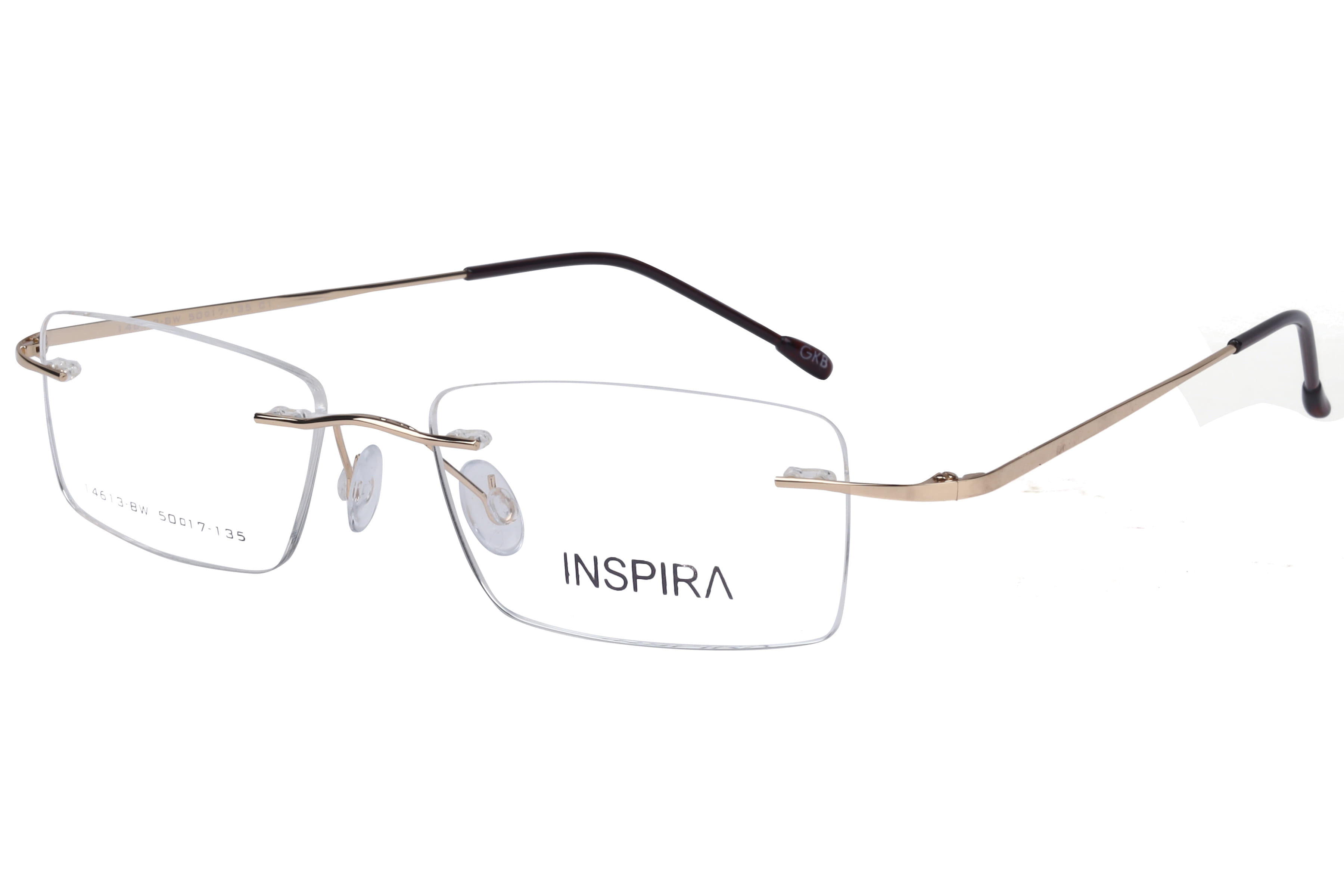 Inspira 14613-BW Frame Gold Unisex RimLess Metal — Gold frame