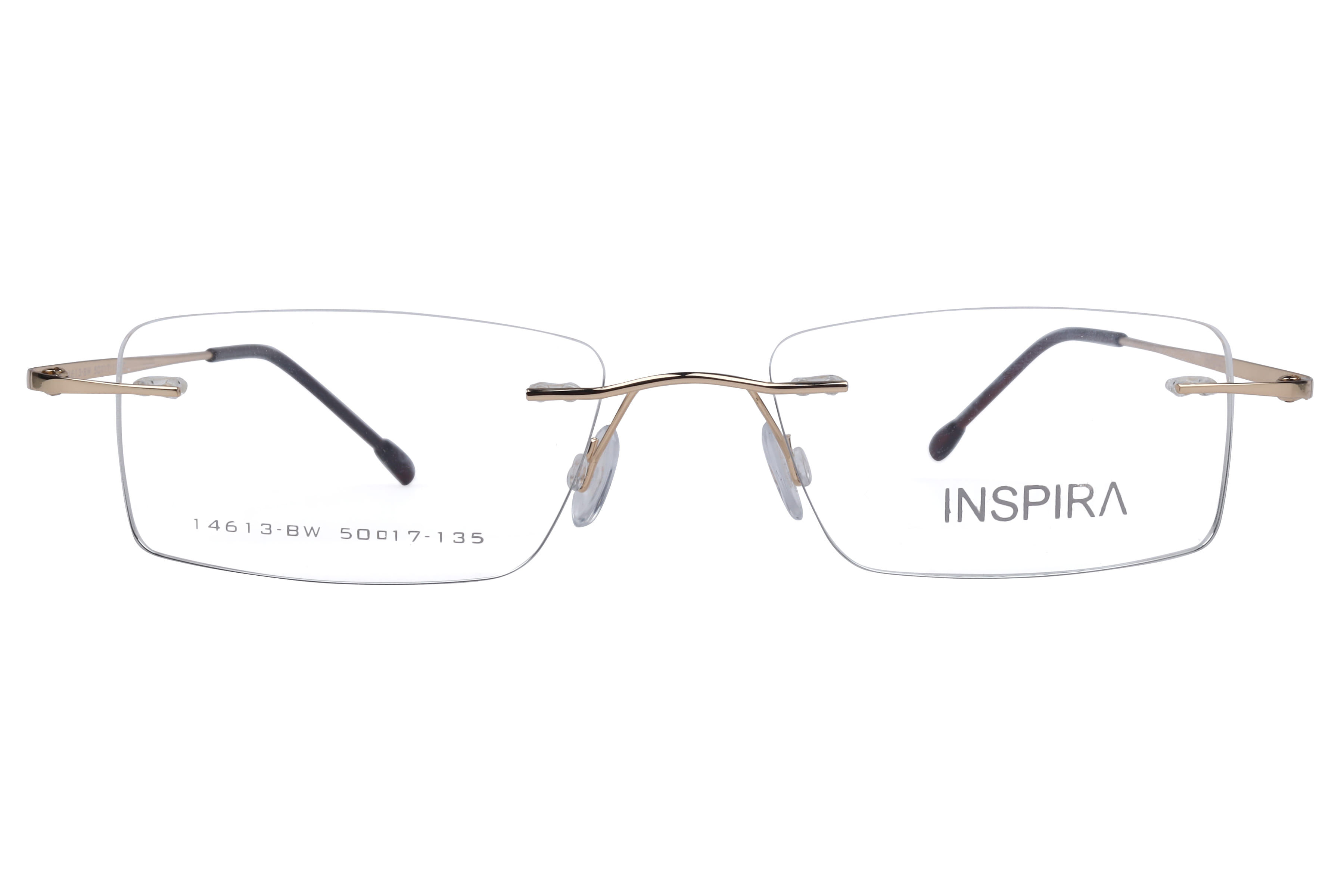 Inspira 14613-BW Frame Gold Unisex RimLess Metal Frame — Gold frame — view 2
