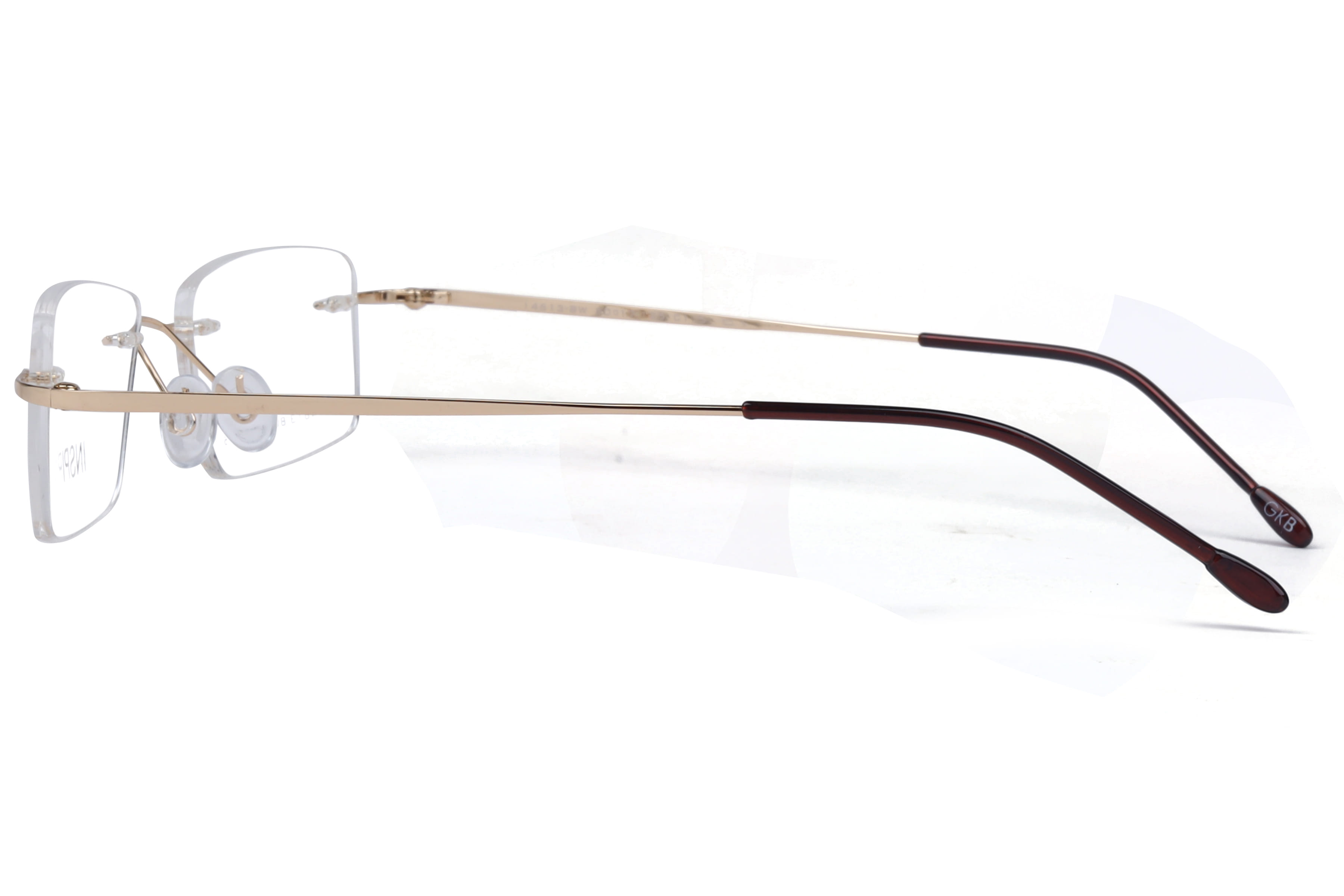 Inspira 14613-BW Frame Gold Unisex RimLess Metal Frame — Gold frame — view 3